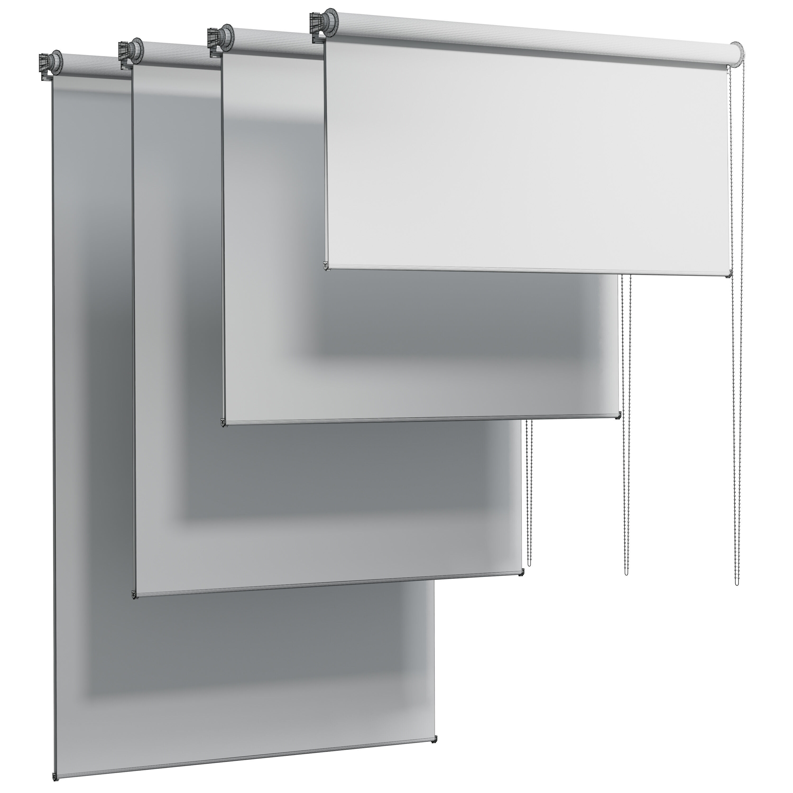 WOLTU Double Roller Blind with Clamp Fastening 02 Low-poly 3D model_6