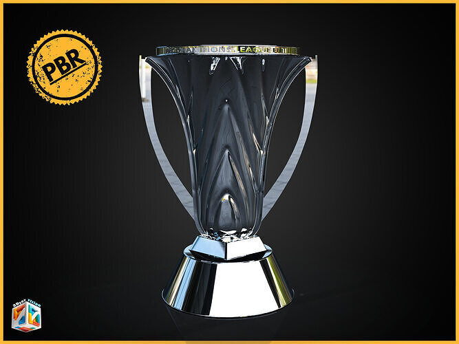 AFC Champions League Elite Trophy award- newest 2025 -cinematic Low-poly 3D model