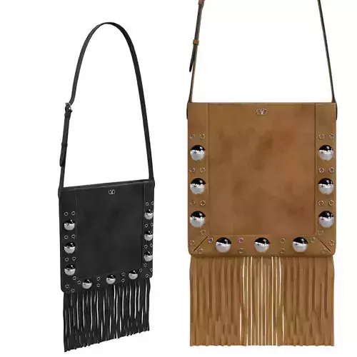 Valentino Garavani Nellcote Suede Fringe Shoulder Bag