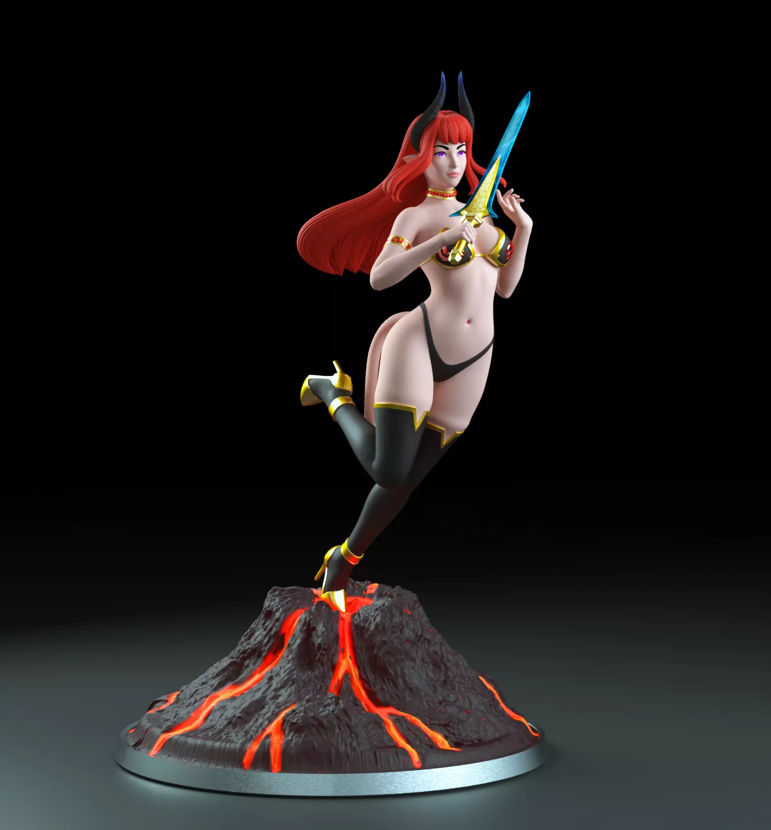 Asmodeus - A beautiful Demon girl - SFW and NSFW 3D print model_0