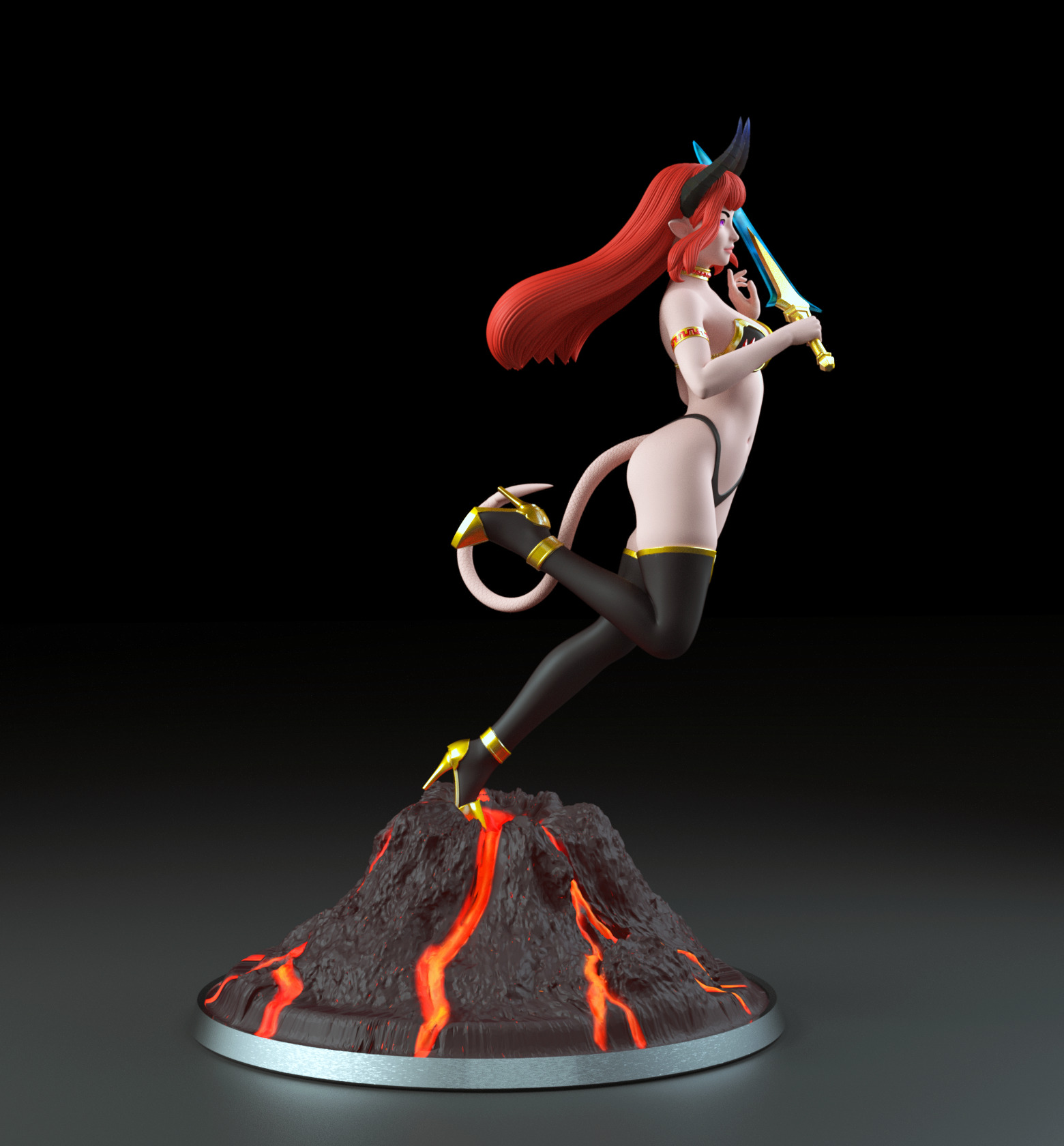 Asmodeus - A beautiful Demon girl - SFW and NSFW 3D print model_1