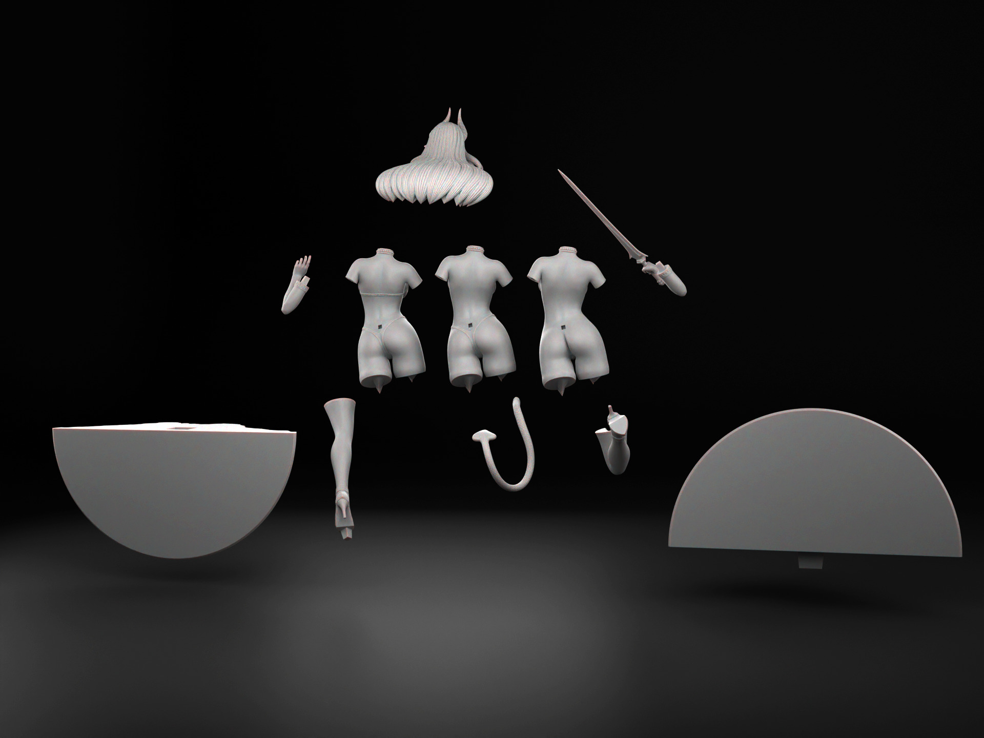 Asmodeus - A beautiful Demon girl - SFW and NSFW 3D print model_11