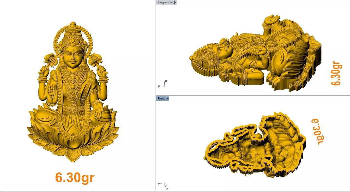 Laxmi Pendant  3D print model_0