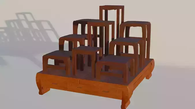 Traditional Thai Buddhist Altar Table Set 