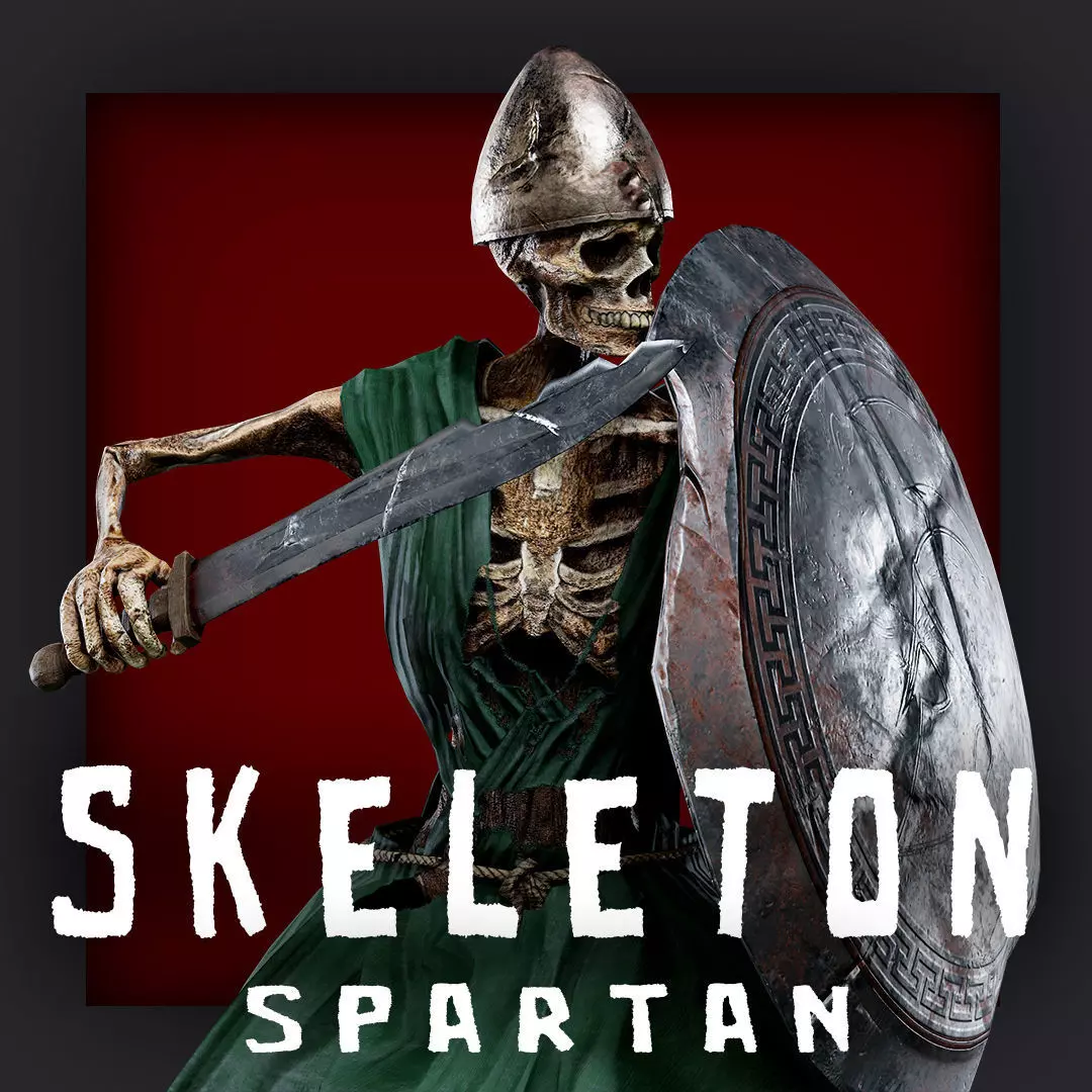 SKELETON SPARTAN ILOTE  Low-poly 3D model_0