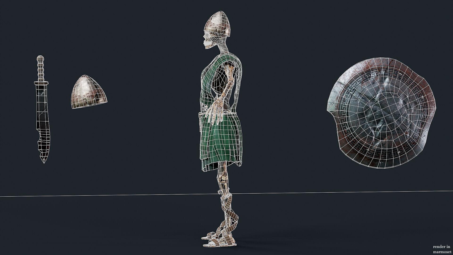 SKELETON SPARTAN ILOTE  Low-poly 3D model_12