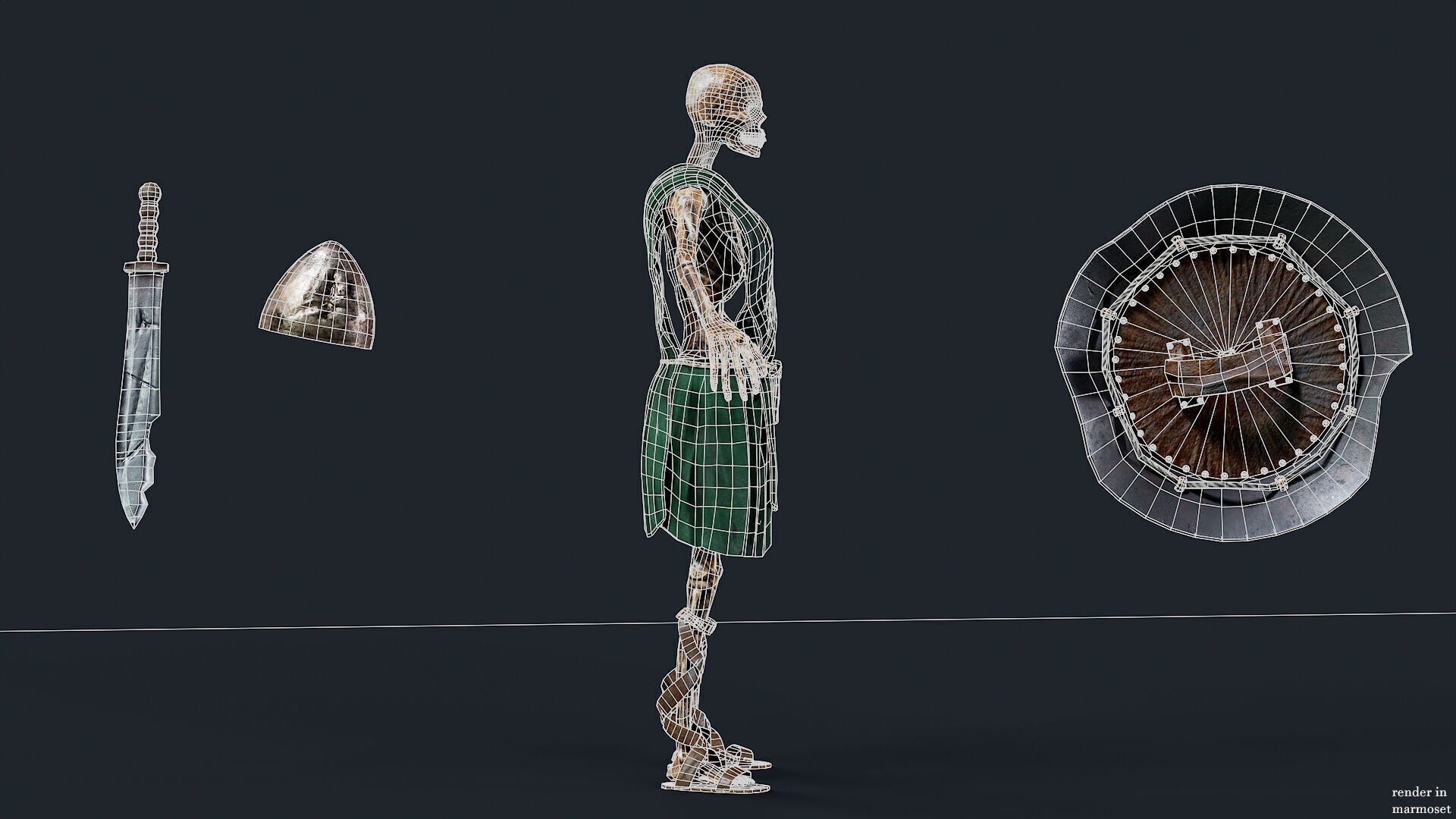 SKELETON SPARTAN ILOTE  Low-poly 3D model_10