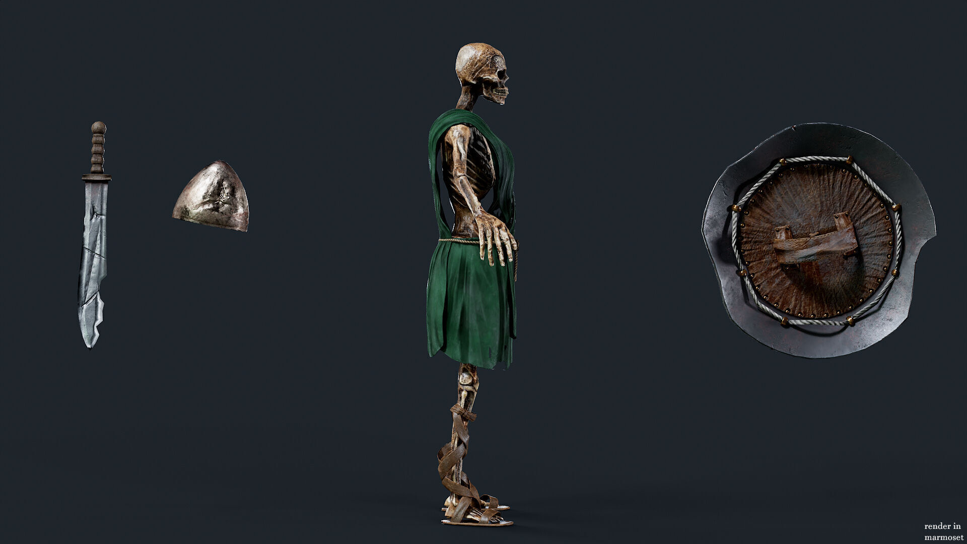 SKELETON SPARTAN ILOTE  Low-poly 3D model_8