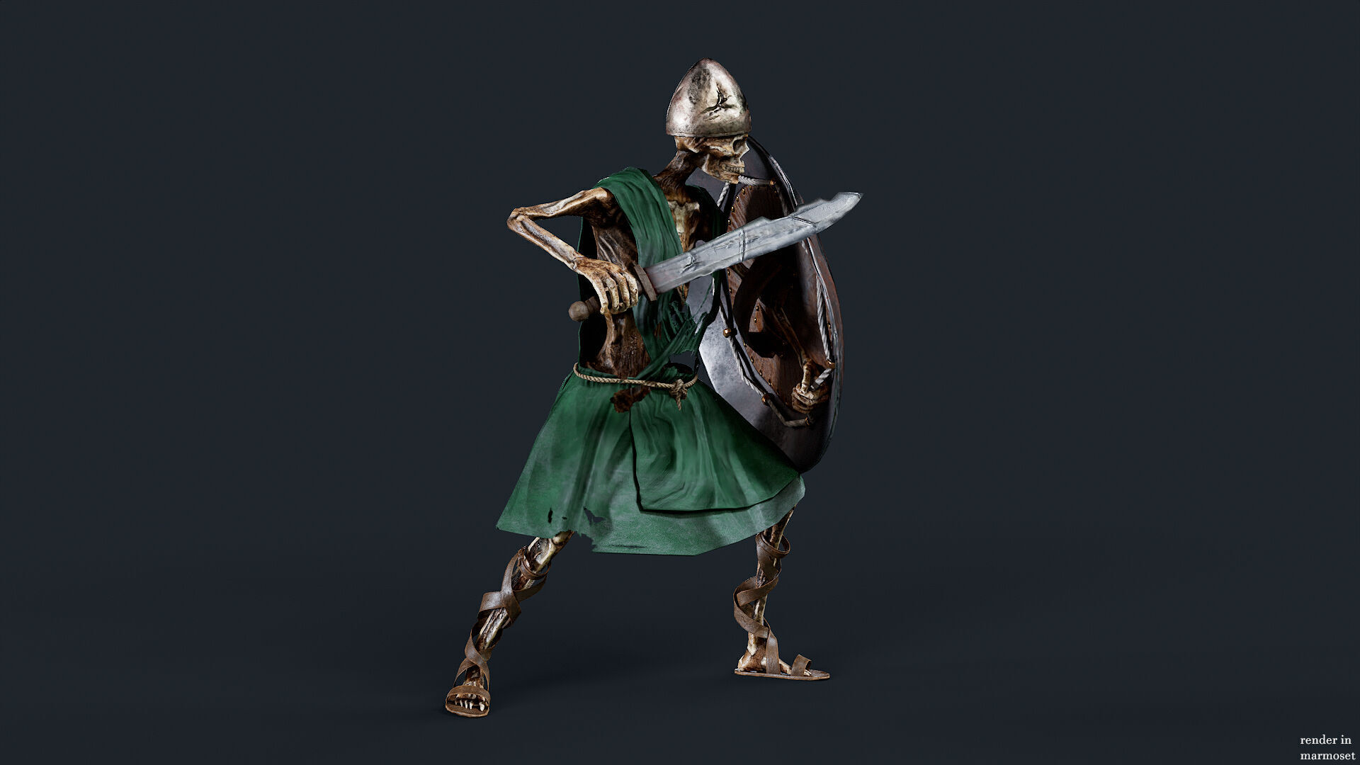 SKELETON SPARTAN ILOTE  Low-poly 3D model_3