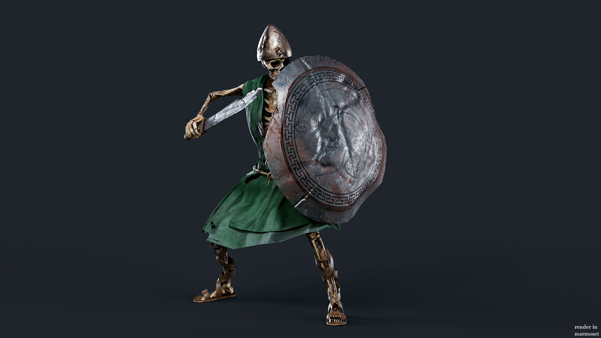 SKELETON SPARTAN ILOTE  Low-poly 3D model_4