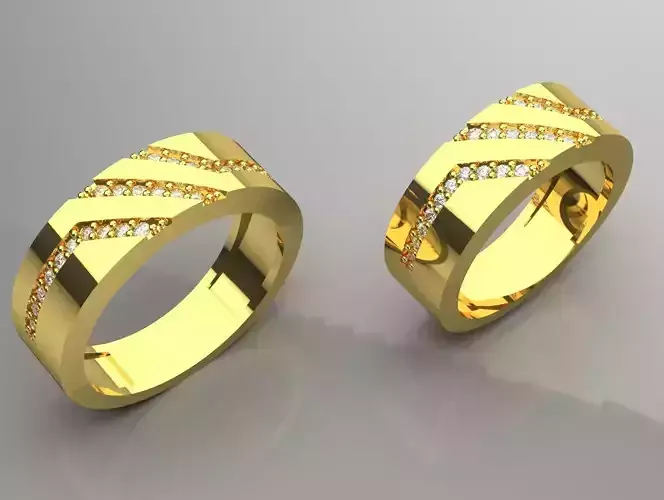 wedding couple ring cr0038 3D print model