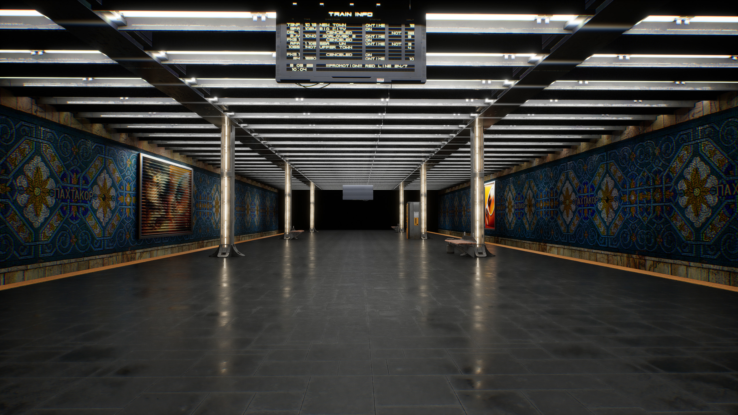 Pakhtakor Metro Station Uzbekistan 3D Model for Unreal Engine 5 3D model_1