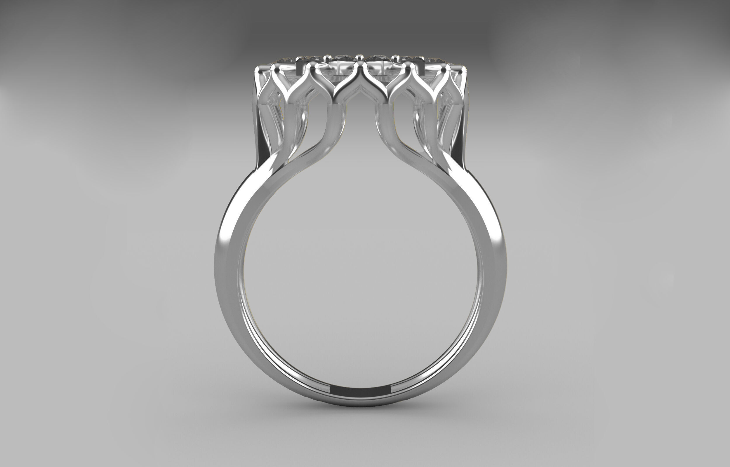 cluster ring 3D print model_7