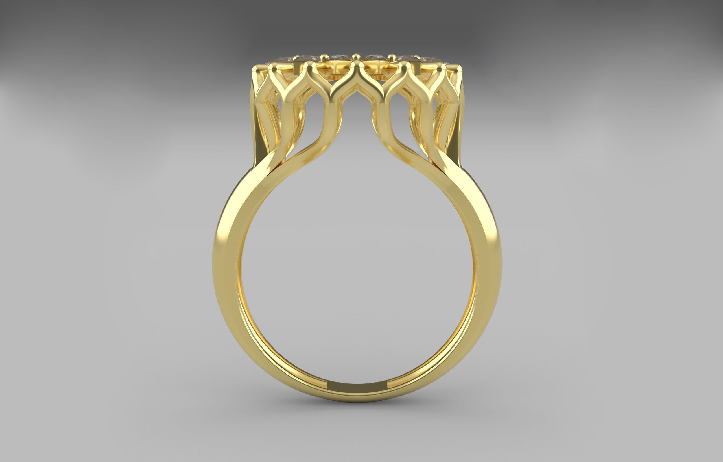 cluster ring 3D print model_5