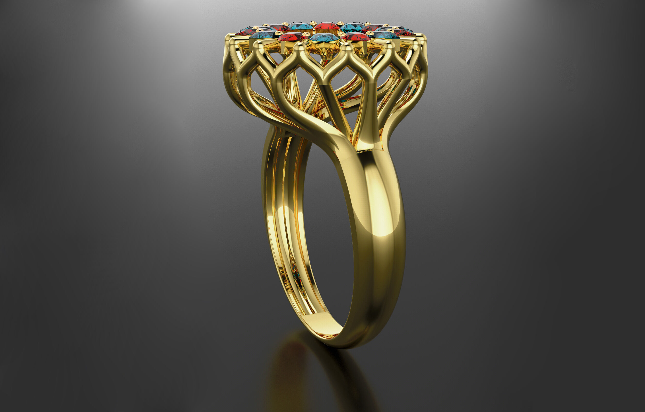 cluster ring 3D print model_16