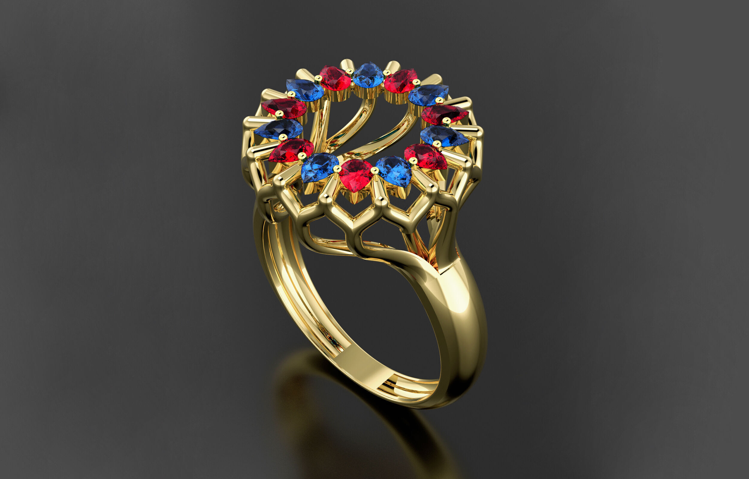 cluster ring 3D print model_12