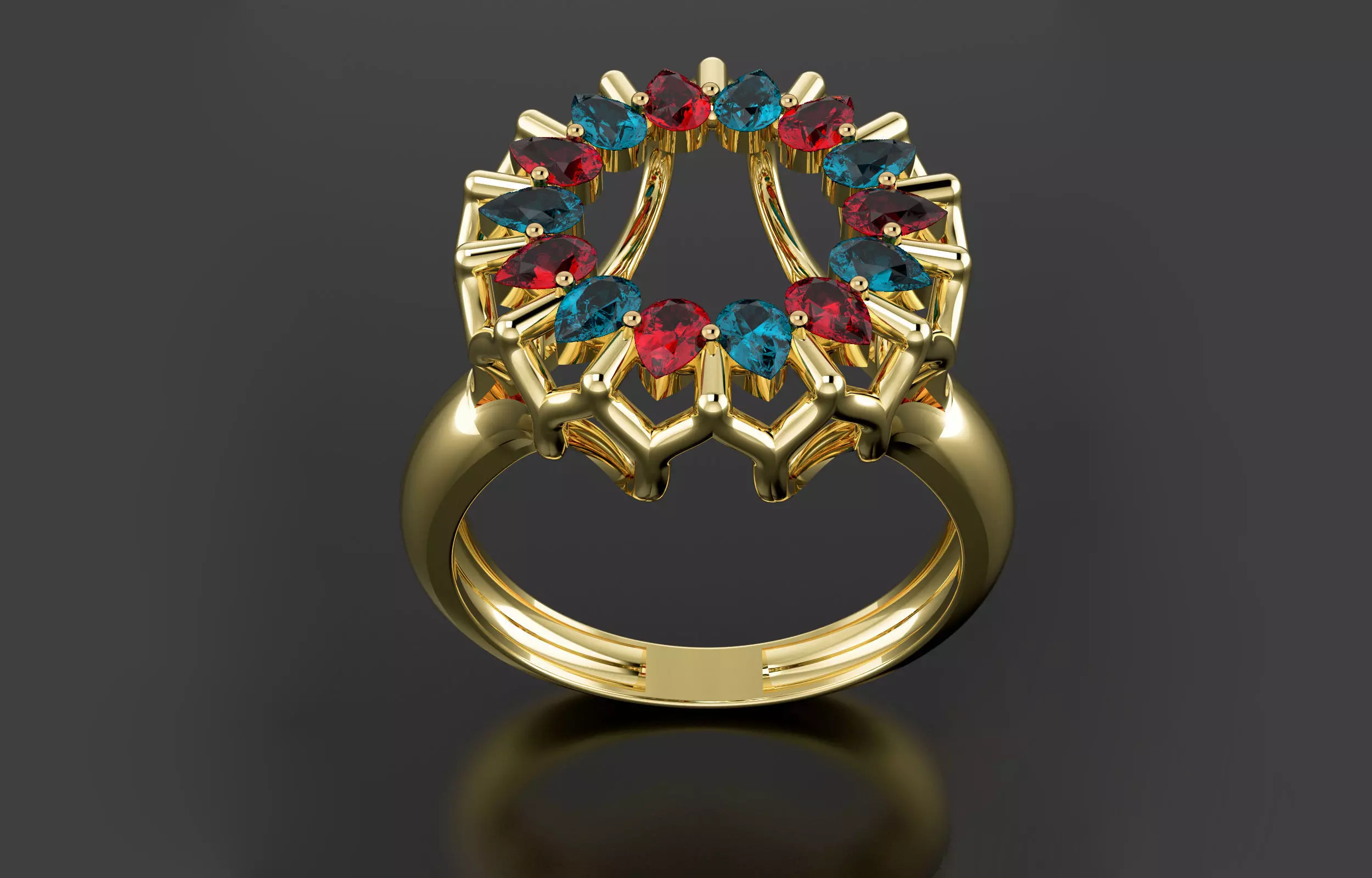 cluster ring 3D print model_0