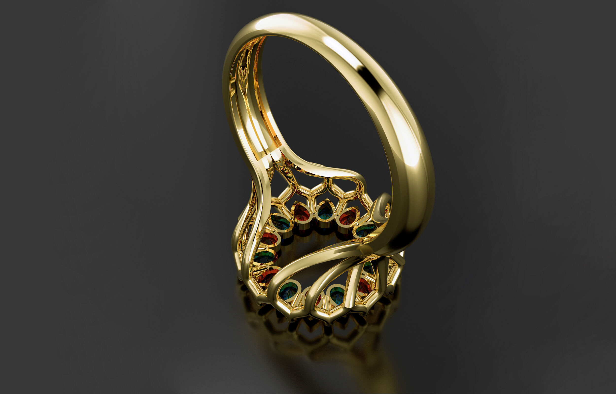 cluster ring 3D print model_21