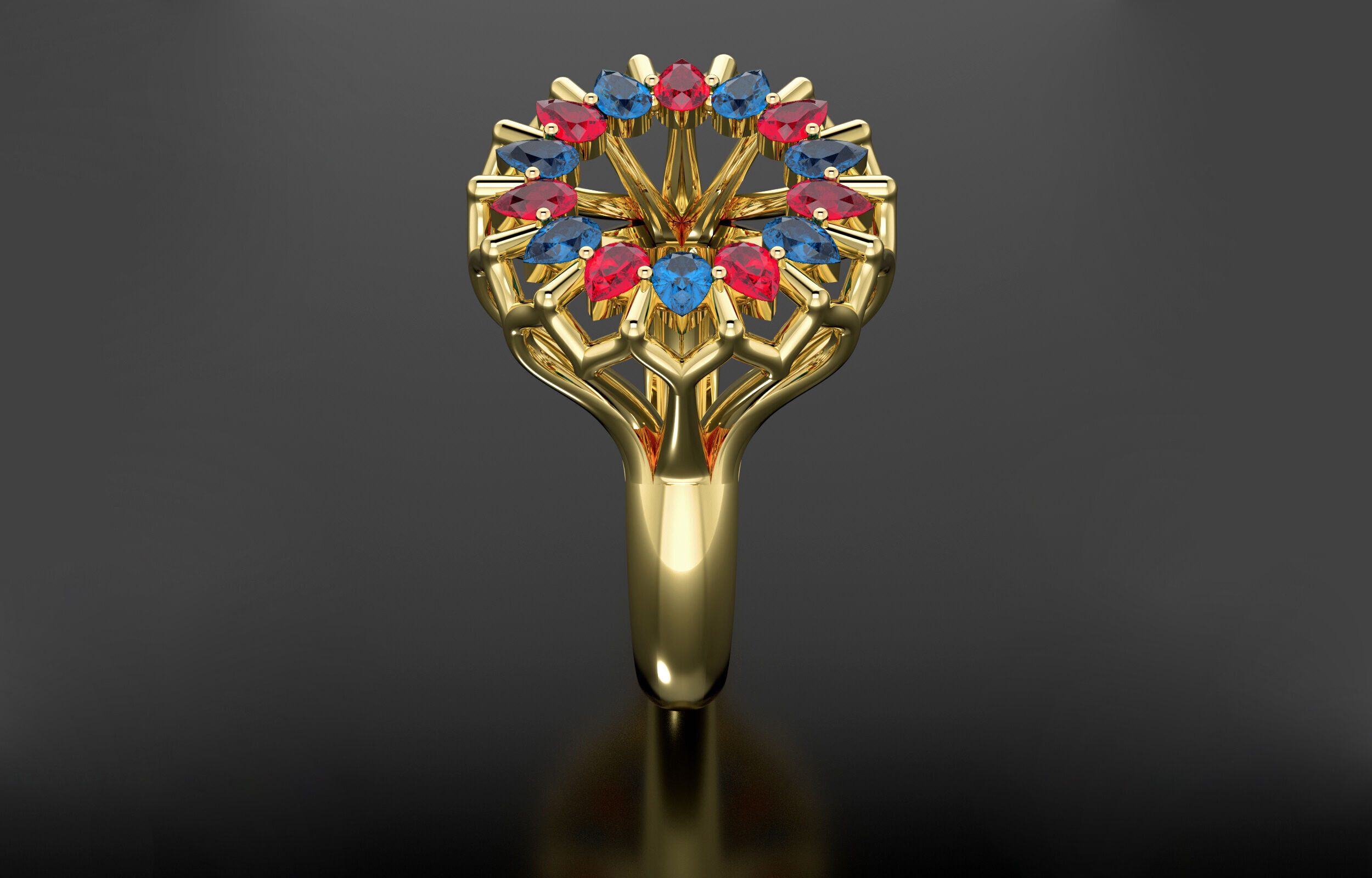 cluster ring 3D print model_8
