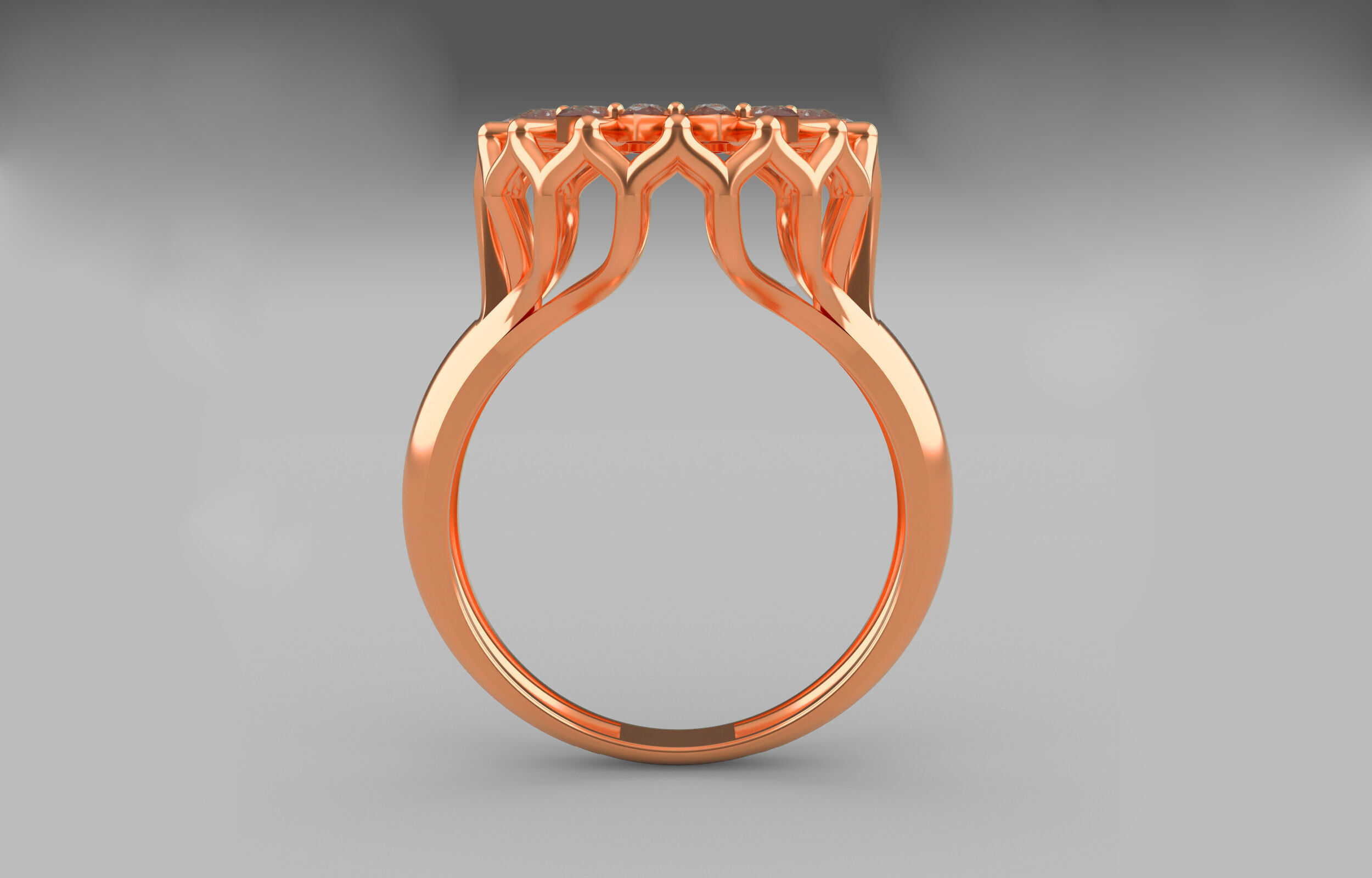 cluster ring 3D print model_6