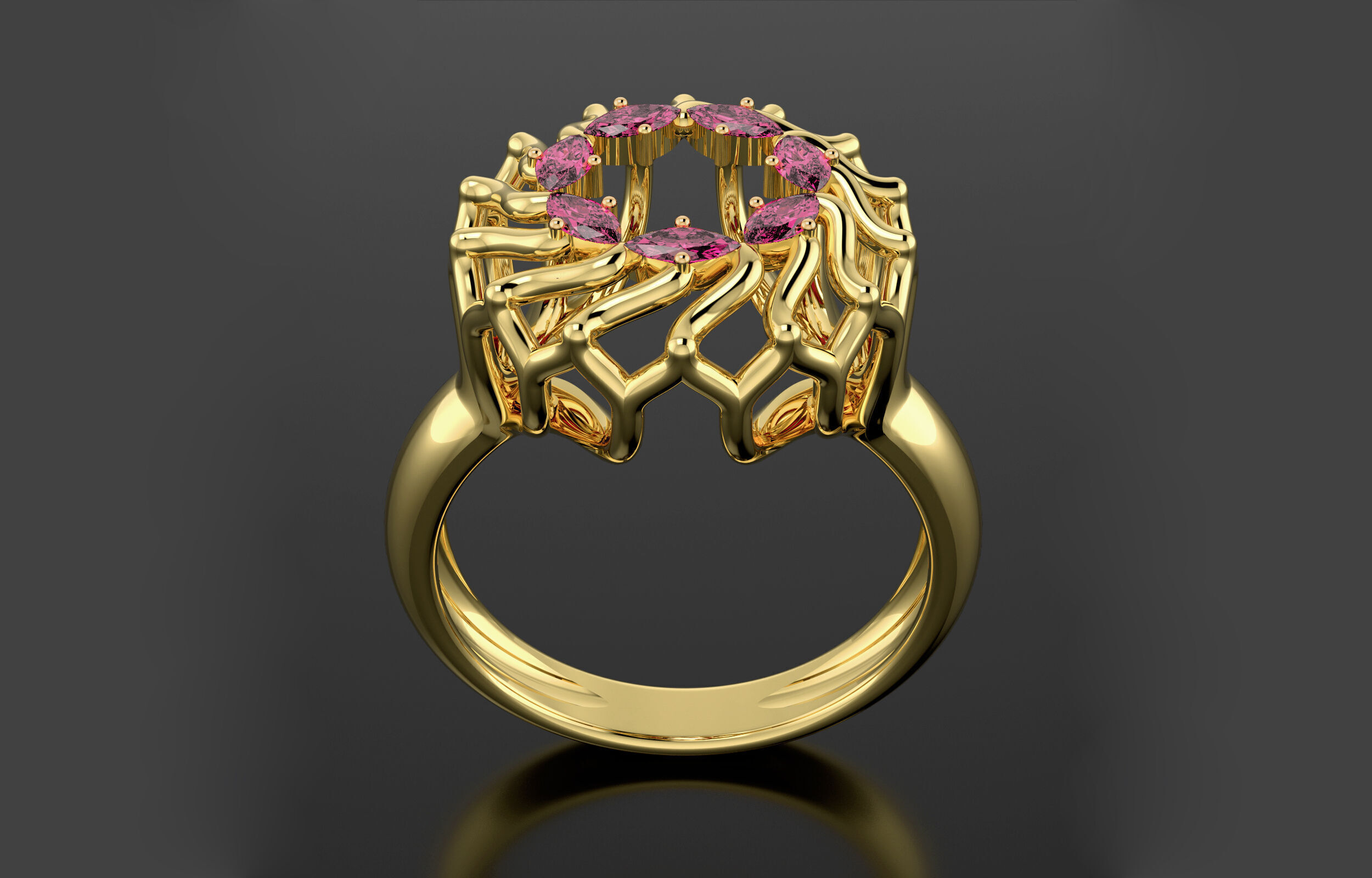 Cluster ring 3D print model_12