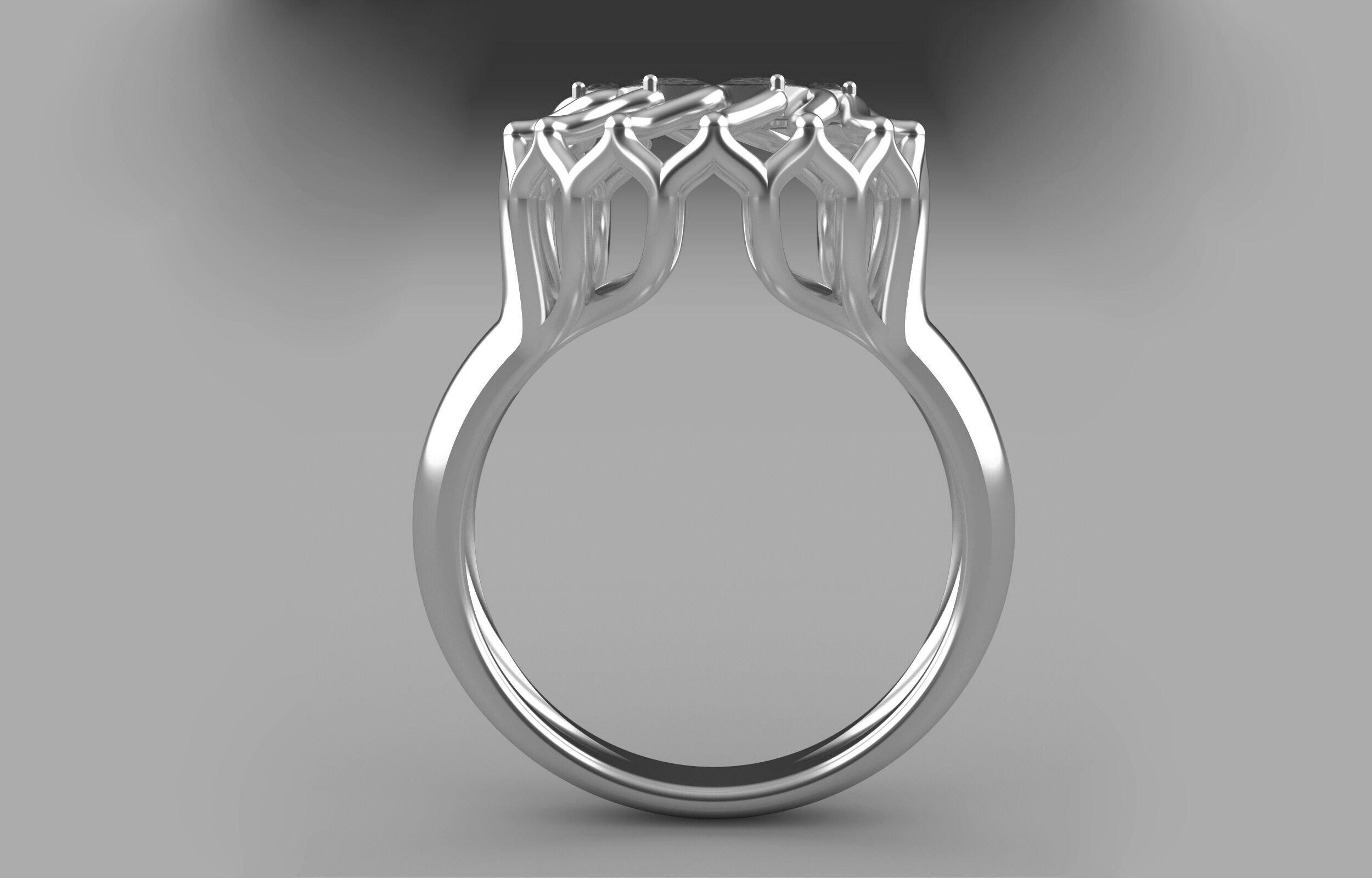 Cluster ring 3D print model_7