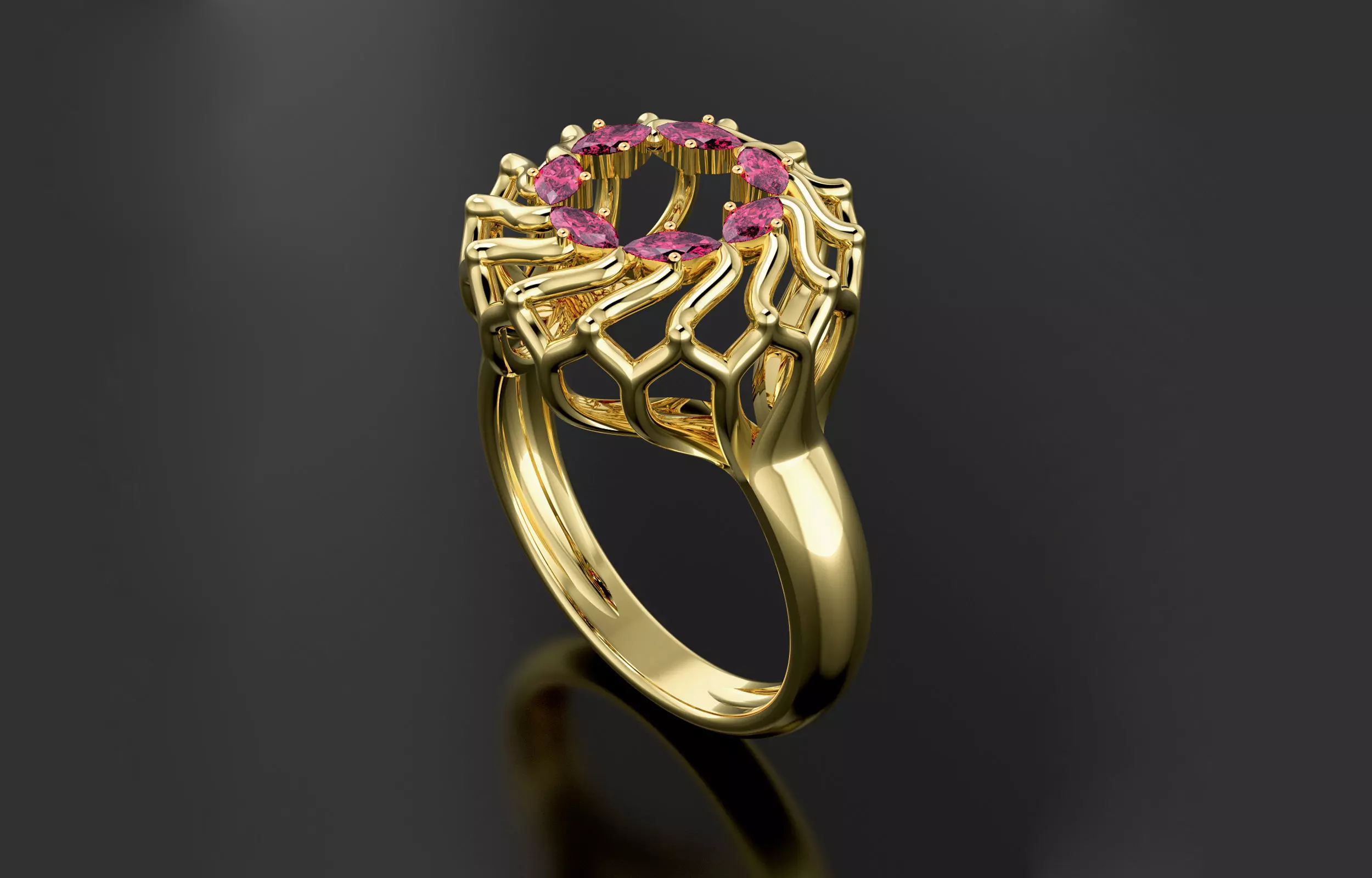 Cluster ring 3D print model_0