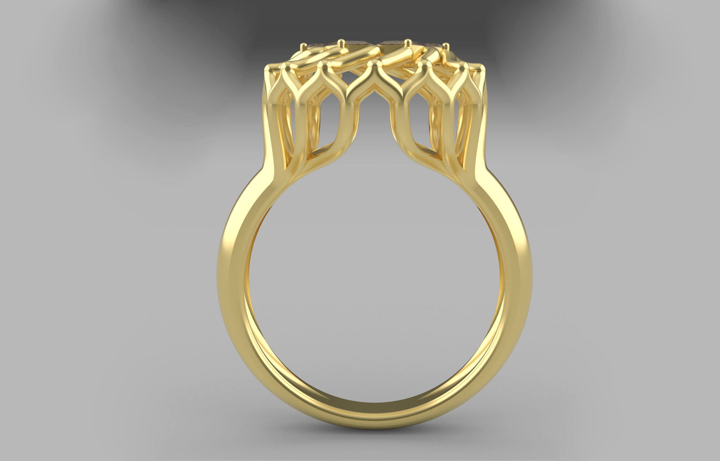 Cluster ring 3D print model_5