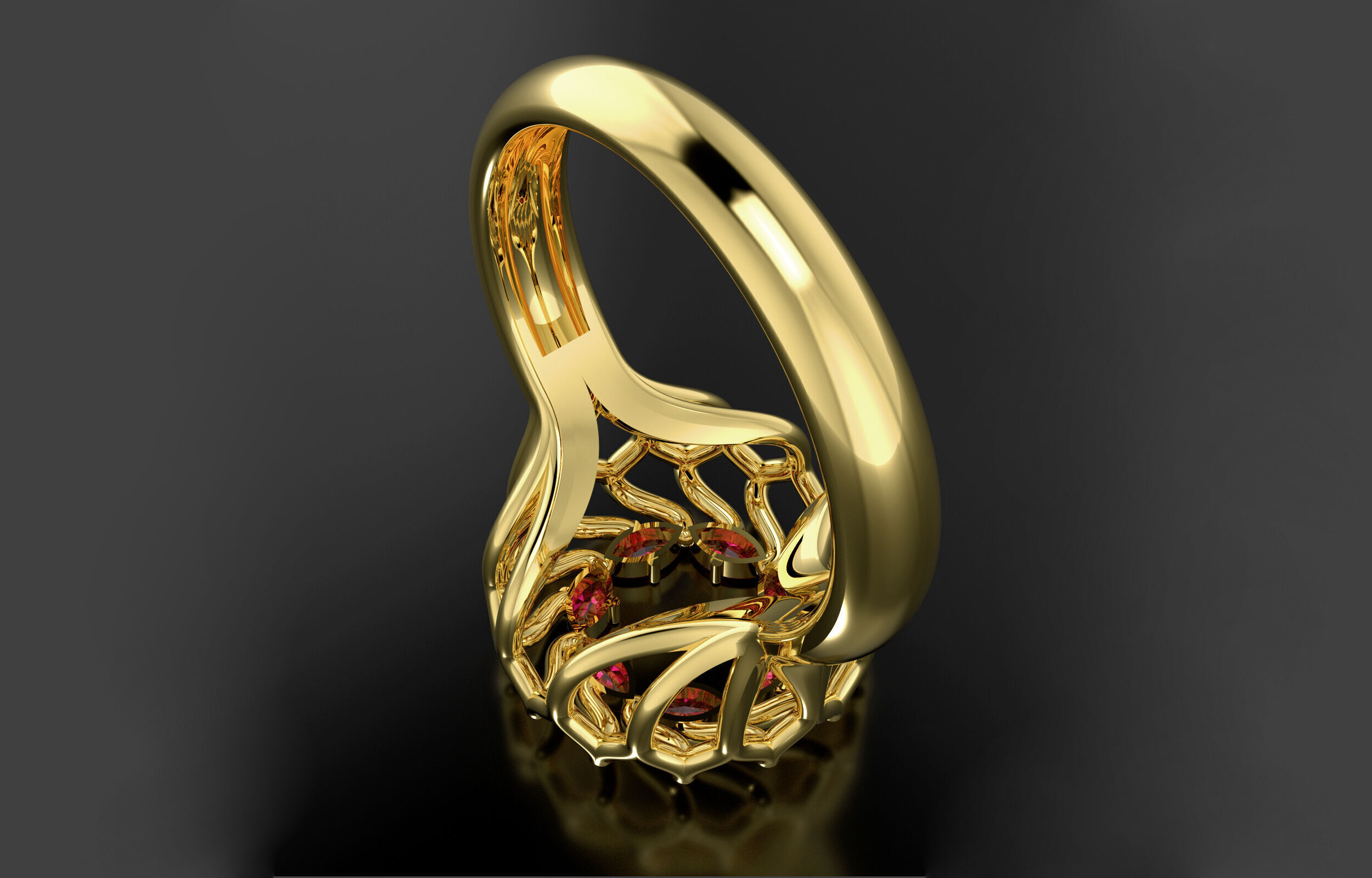 Cluster ring 3D print model_21