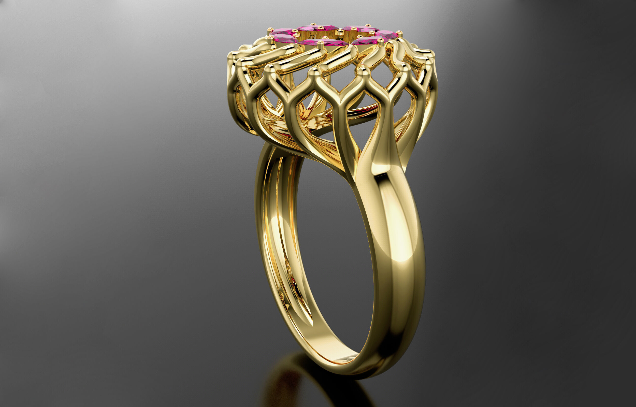 Cluster ring 3D print model_8