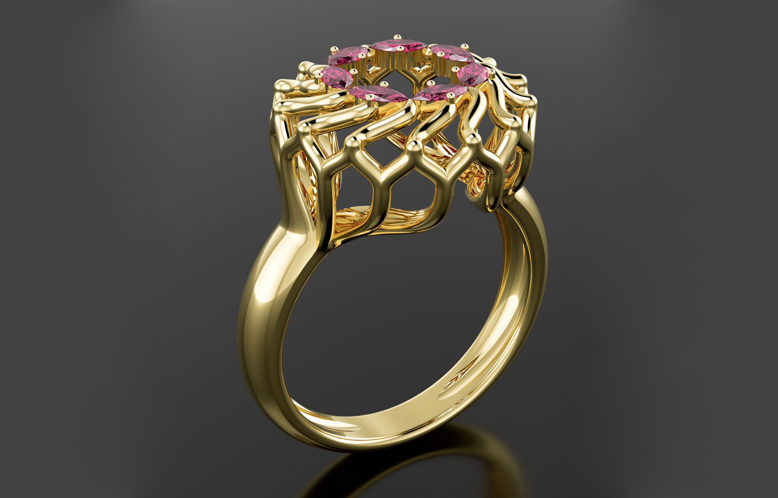 Cluster ring 3D print model_4