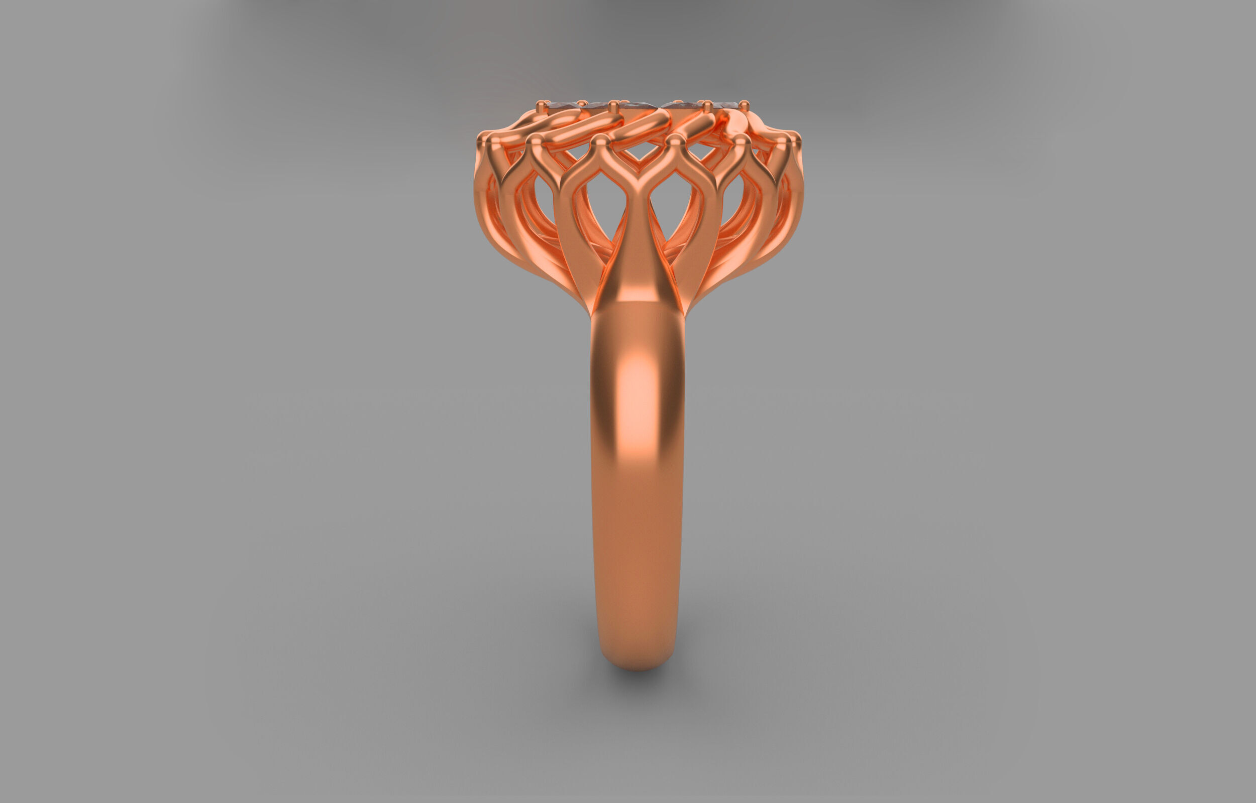 Cluster ring 3D print model_10