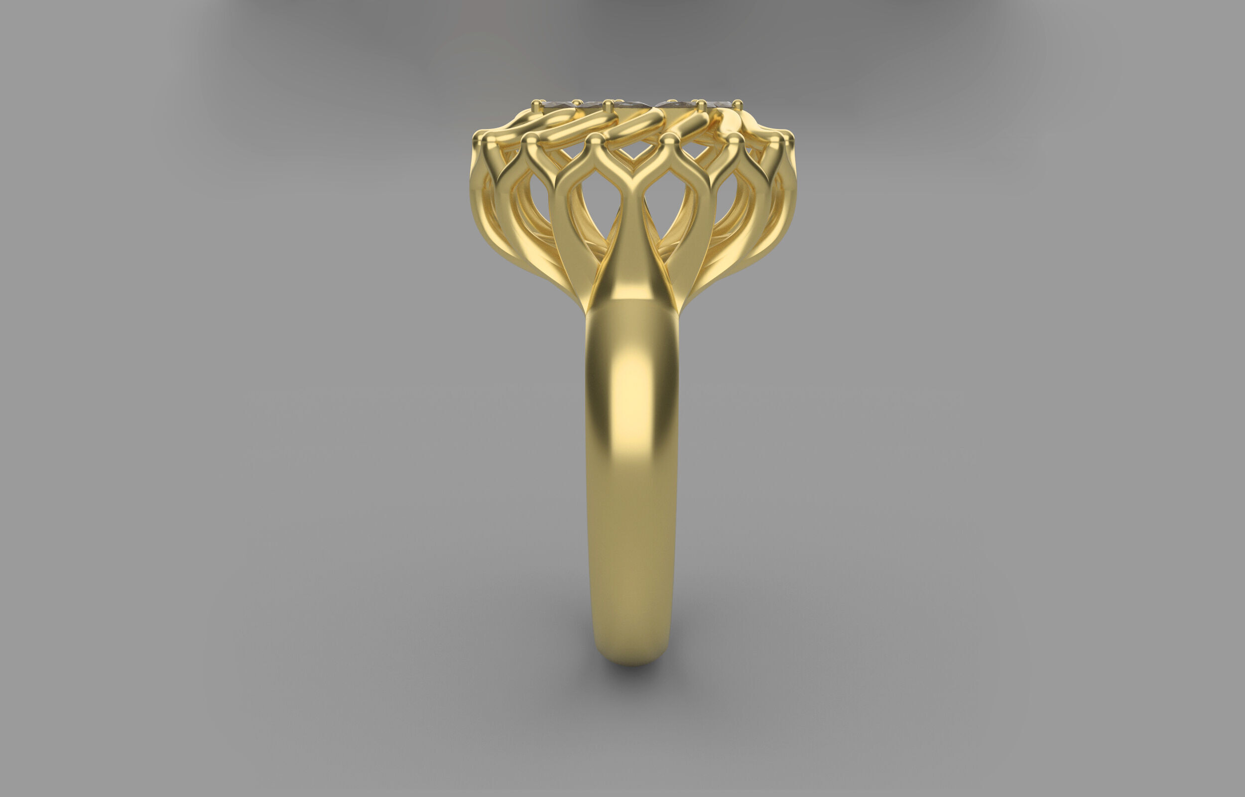 Cluster ring 3D print model_9