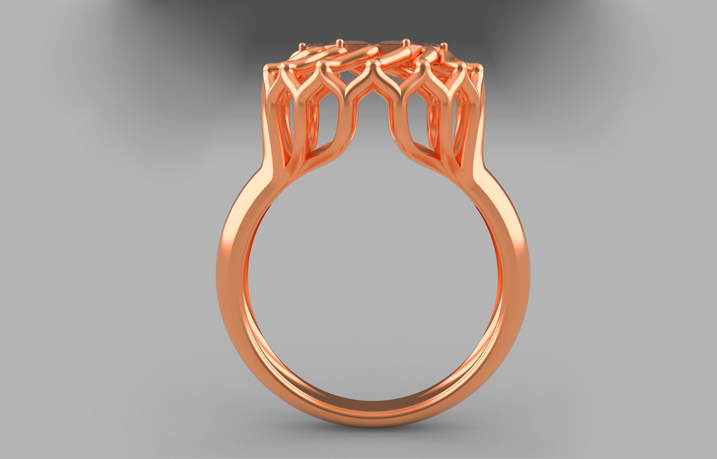Cluster ring 3D print model_6