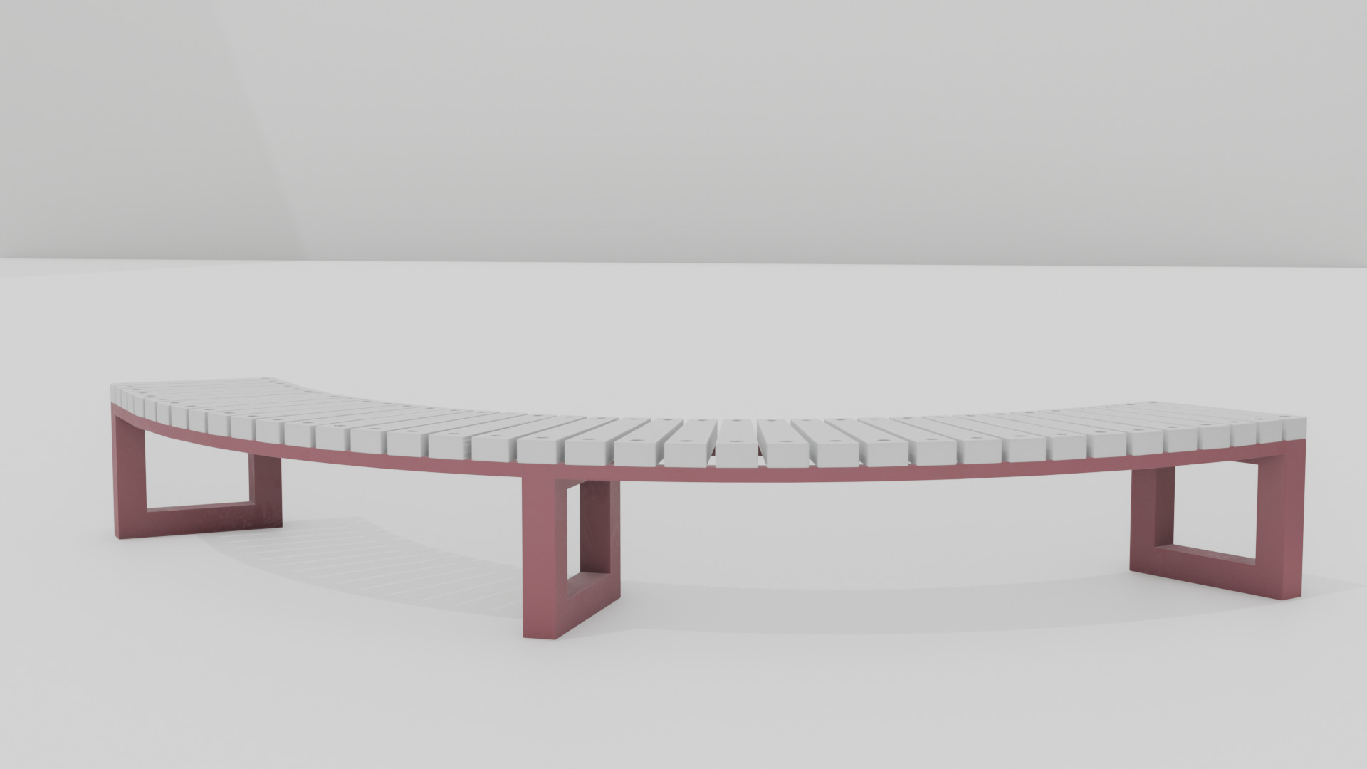 Outdoor Wooden Bench 10 Low-poly 3D model_1