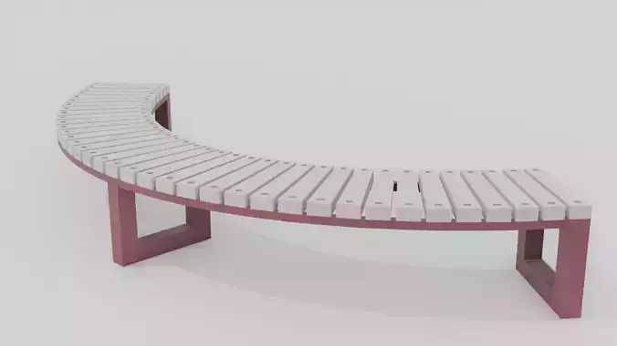 Outdoor Wooden Bench 10 Low-poly 3D model Outdoor Wooden Bench 10 Low-poly 3D model