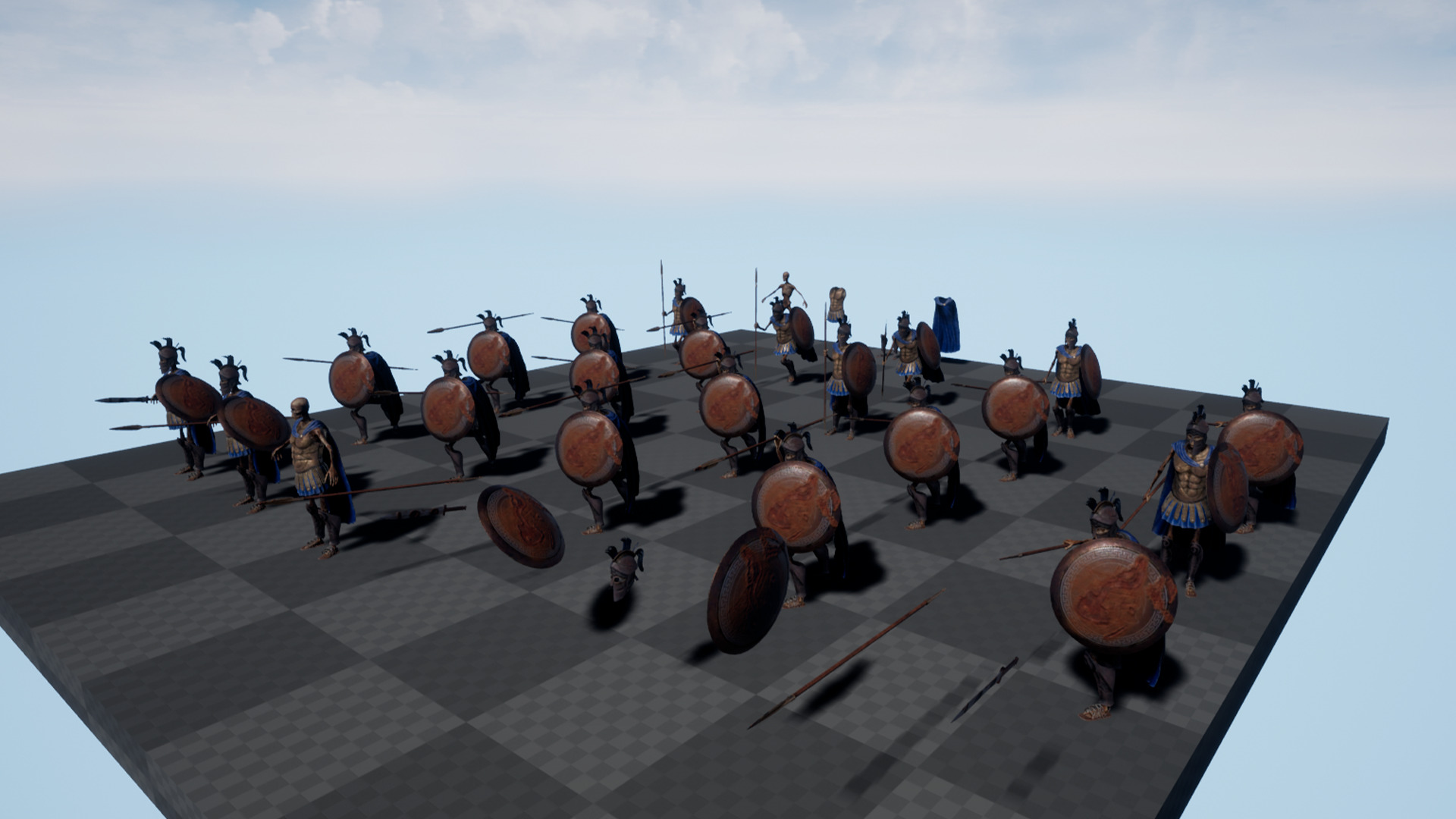 SKELETON SPARTAN H HOPLITE Low-poly 3D model_17