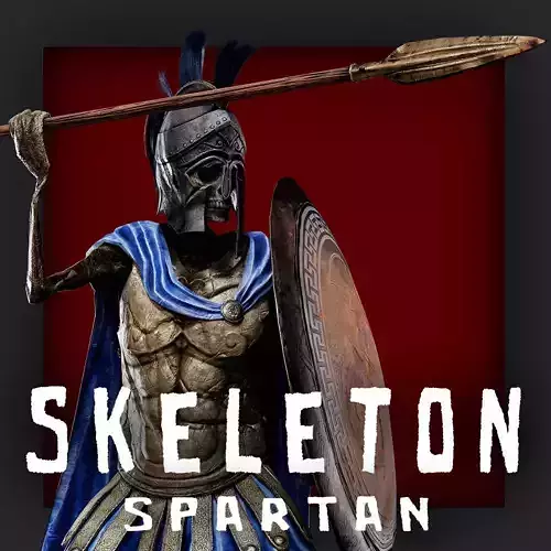 SKELETON SPARTAN H HOPLITE Low-poly 3D model