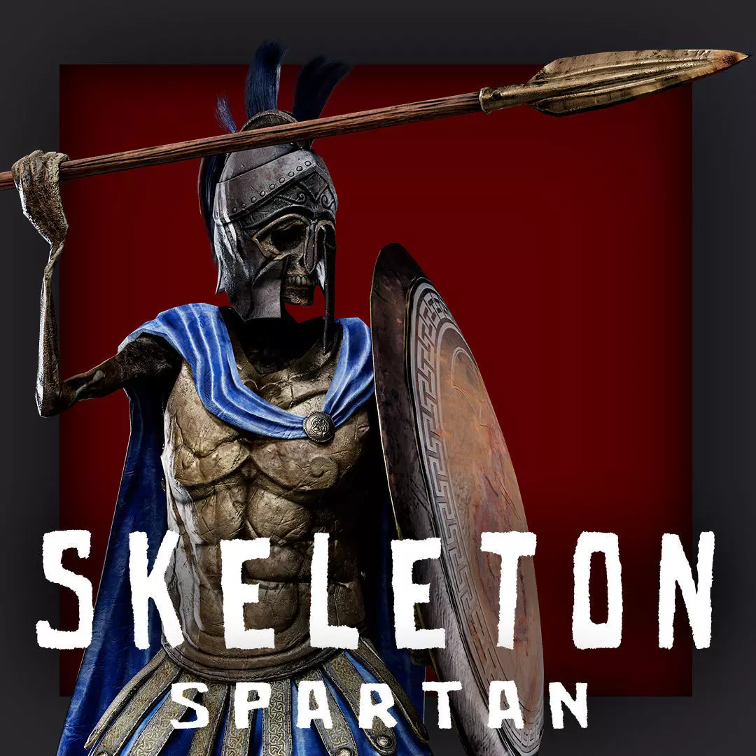 SKELETON SPARTAN H HOPLITE Low-poly 3D model_0