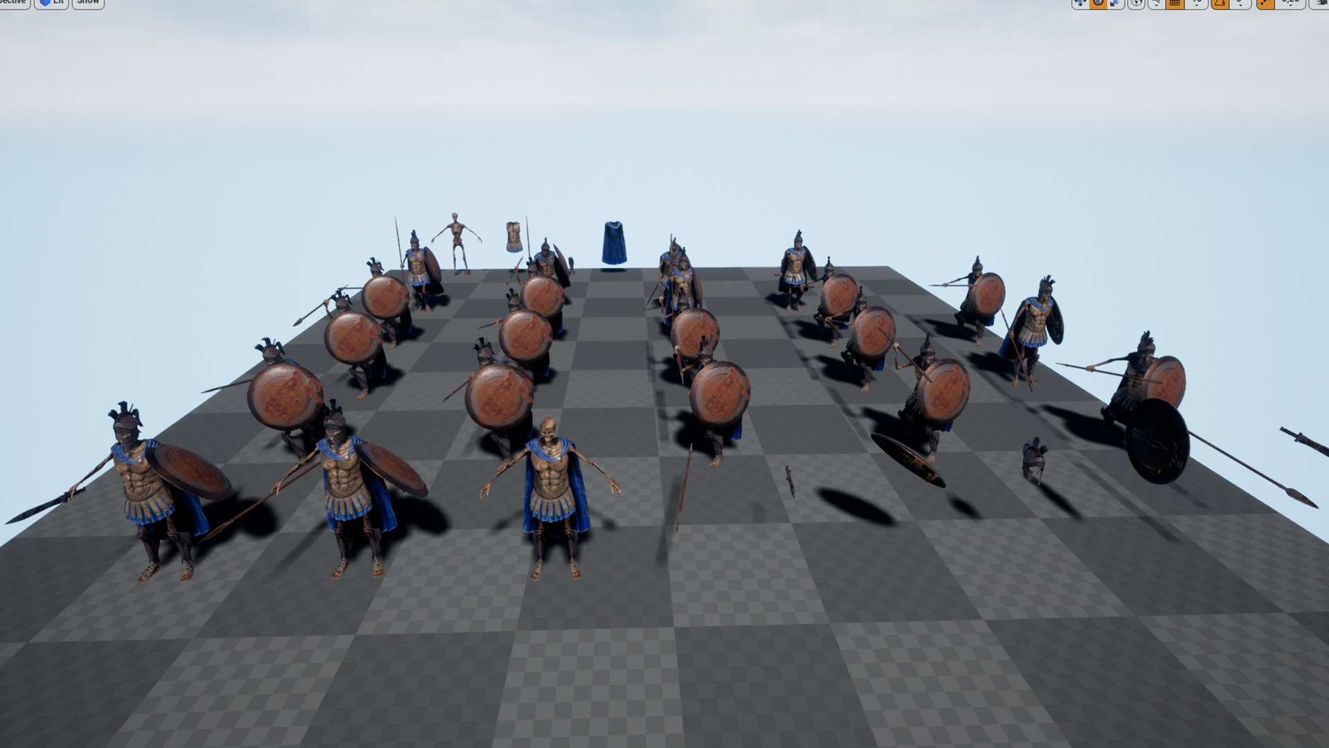 SKELETON SPARTAN H HOPLITE Low-poly 3D model_15