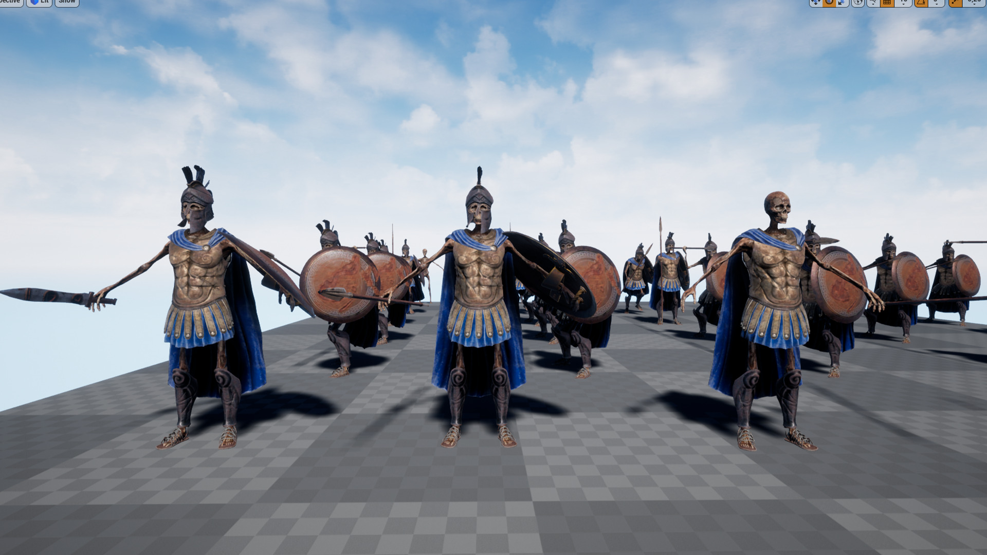 SKELETON SPARTAN H HOPLITE Low-poly 3D model_16