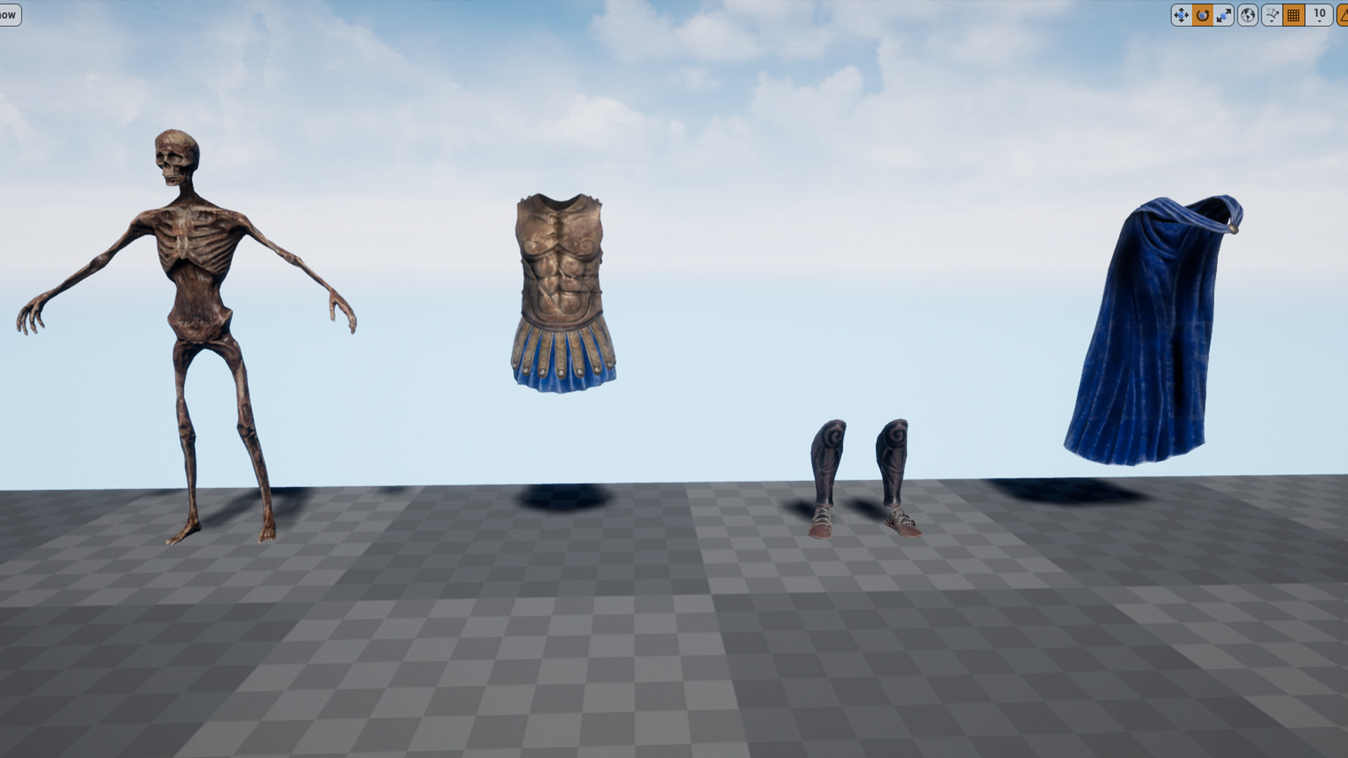 SKELETON SPARTAN H HOPLITE Low-poly 3D model_14