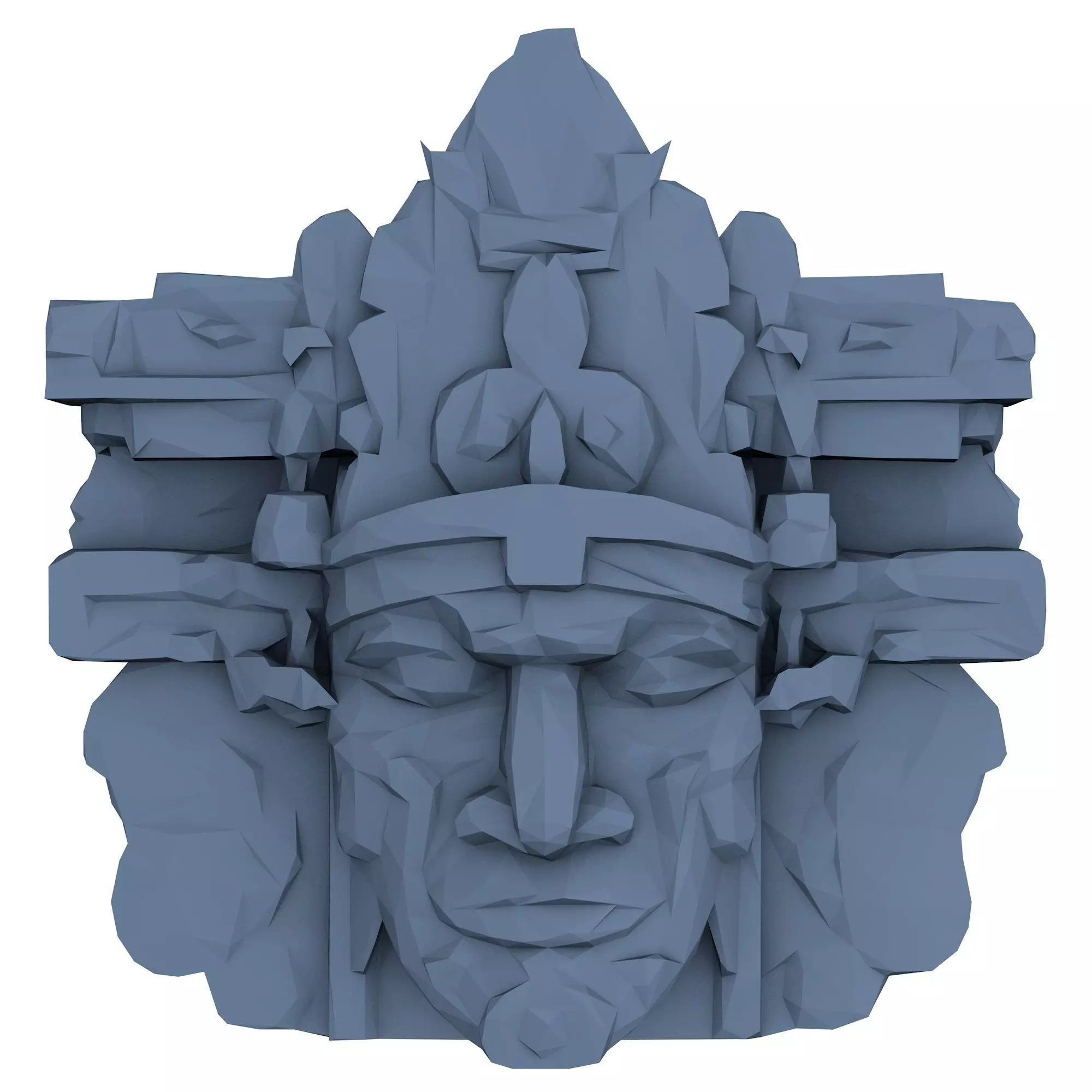 Aztec Sculpture Low Poly 3D print model