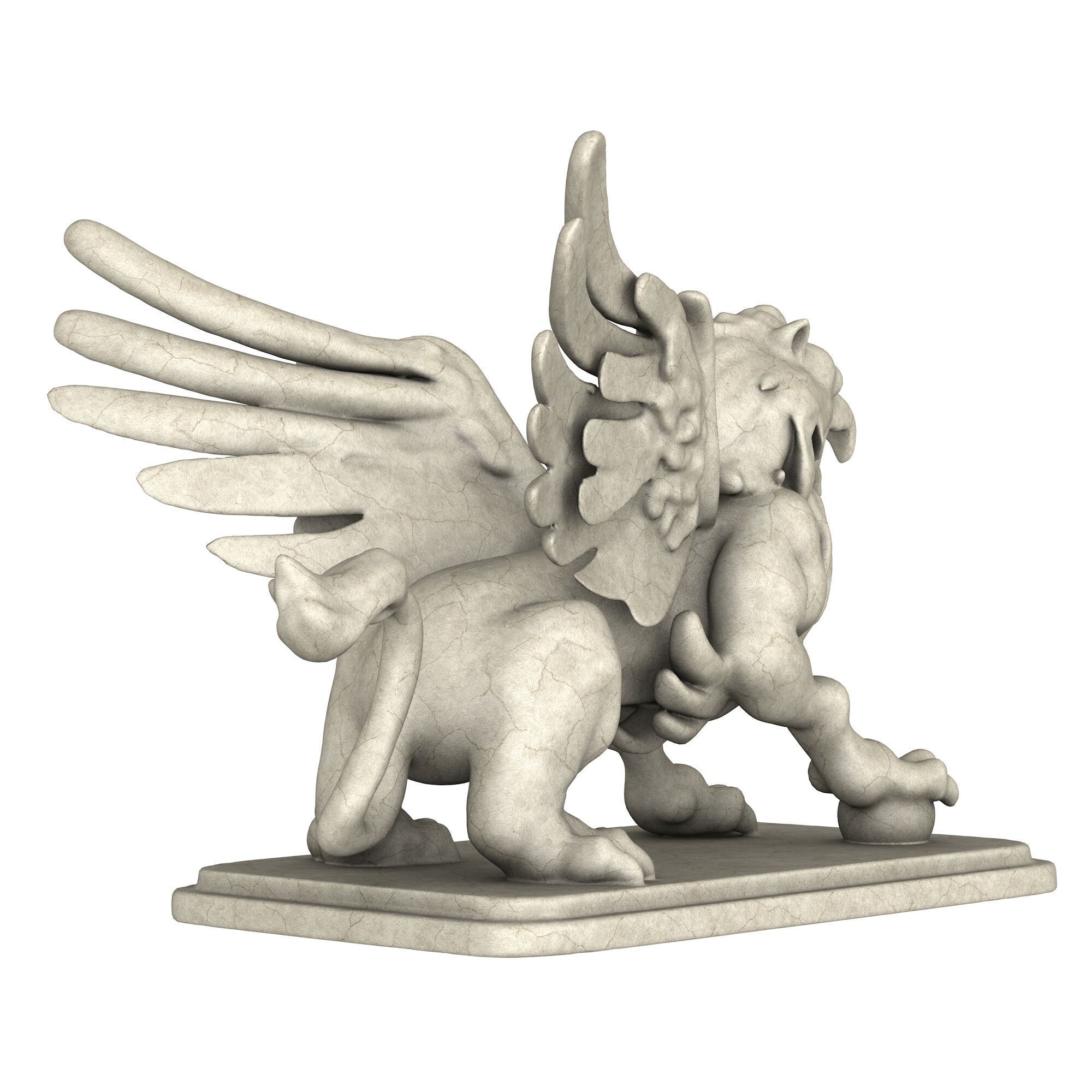 Griffin Sculpture 3D model_4
