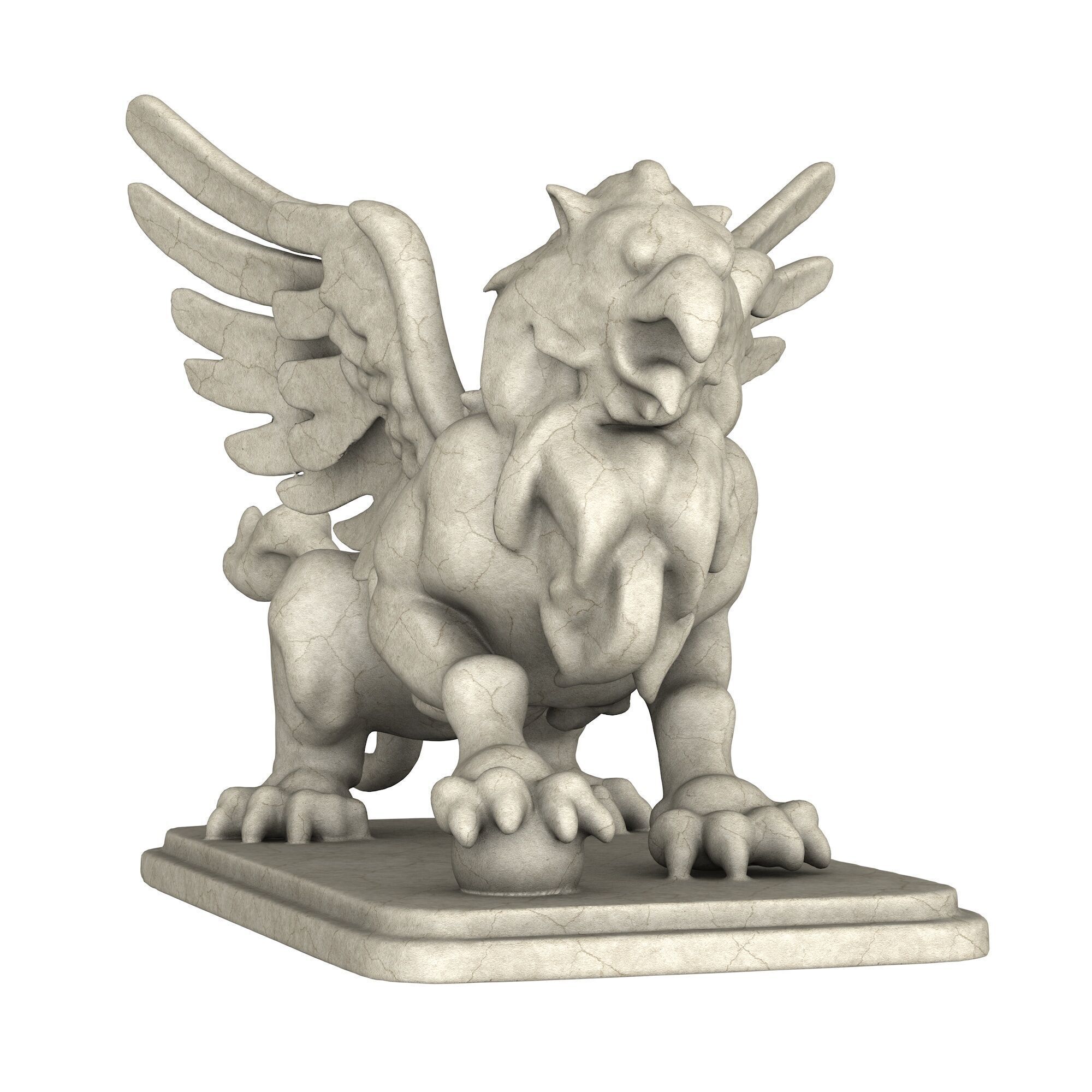 Griffin Sculpture 3D model_2