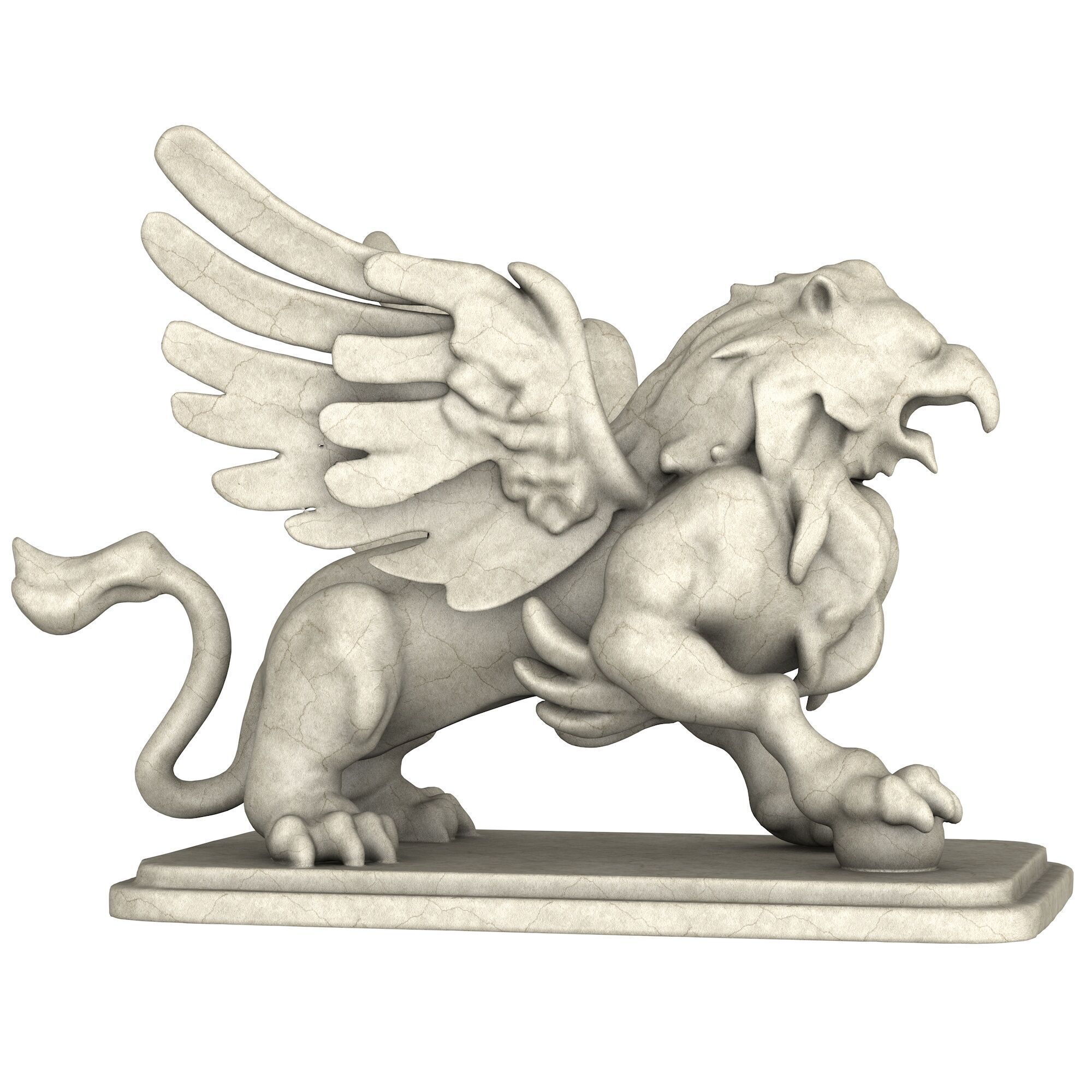 Griffin Sculpture 3D model_3