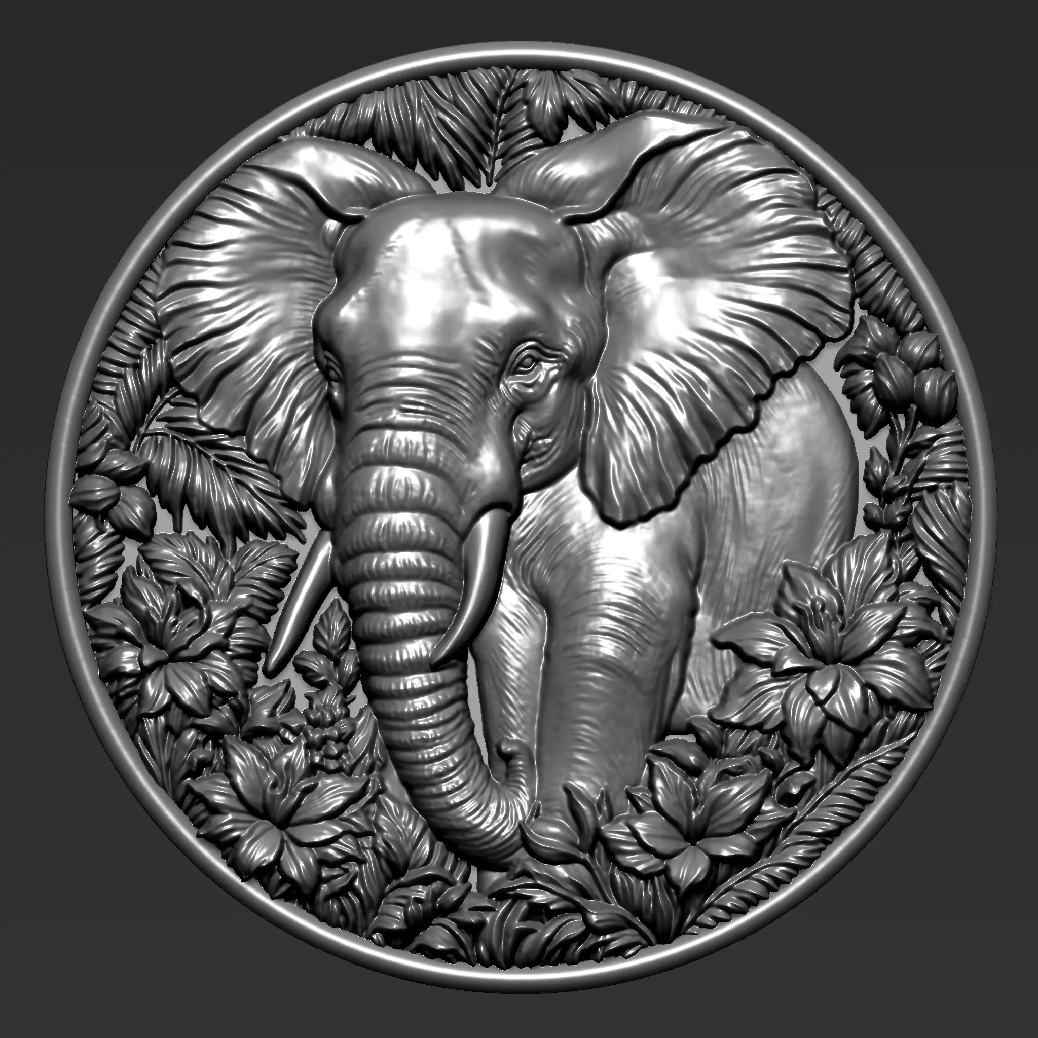 Elephant Pendant A39 3D print model