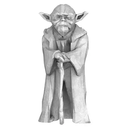 Master Yoda Figure Low Poly