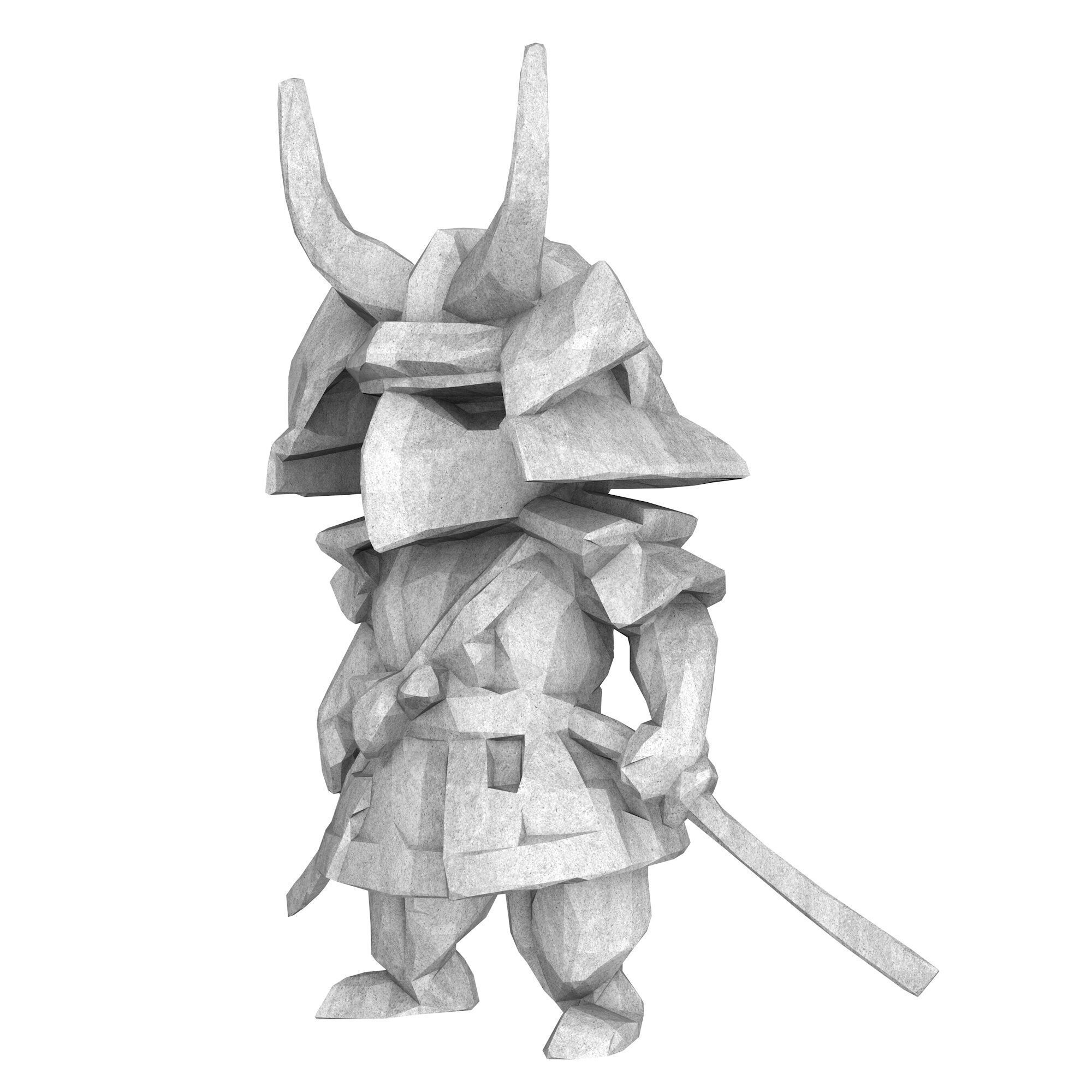 Mini Samurai Decor Low Poly 3D print model_1