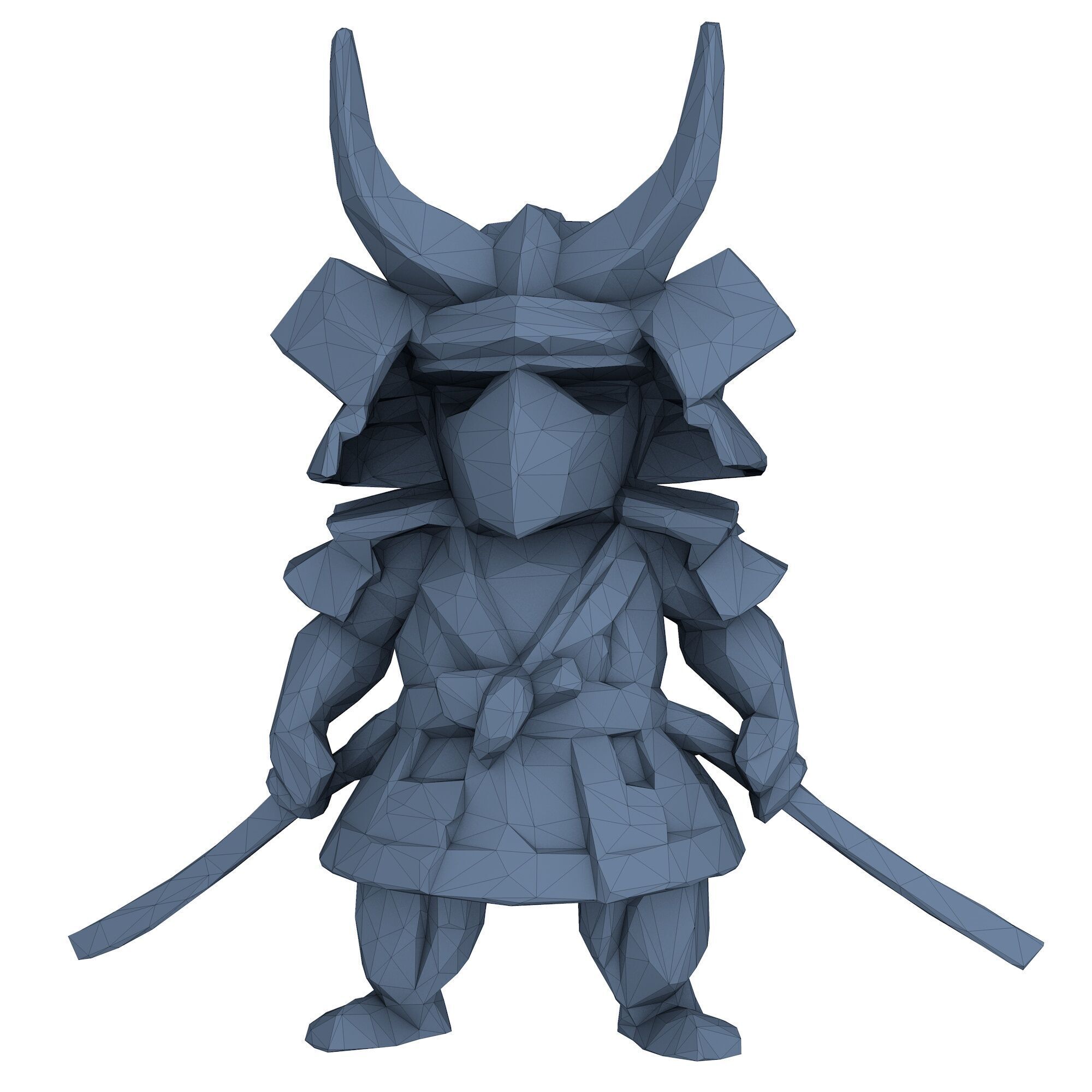 Mini Samurai Decor Low Poly 3D print model_6
